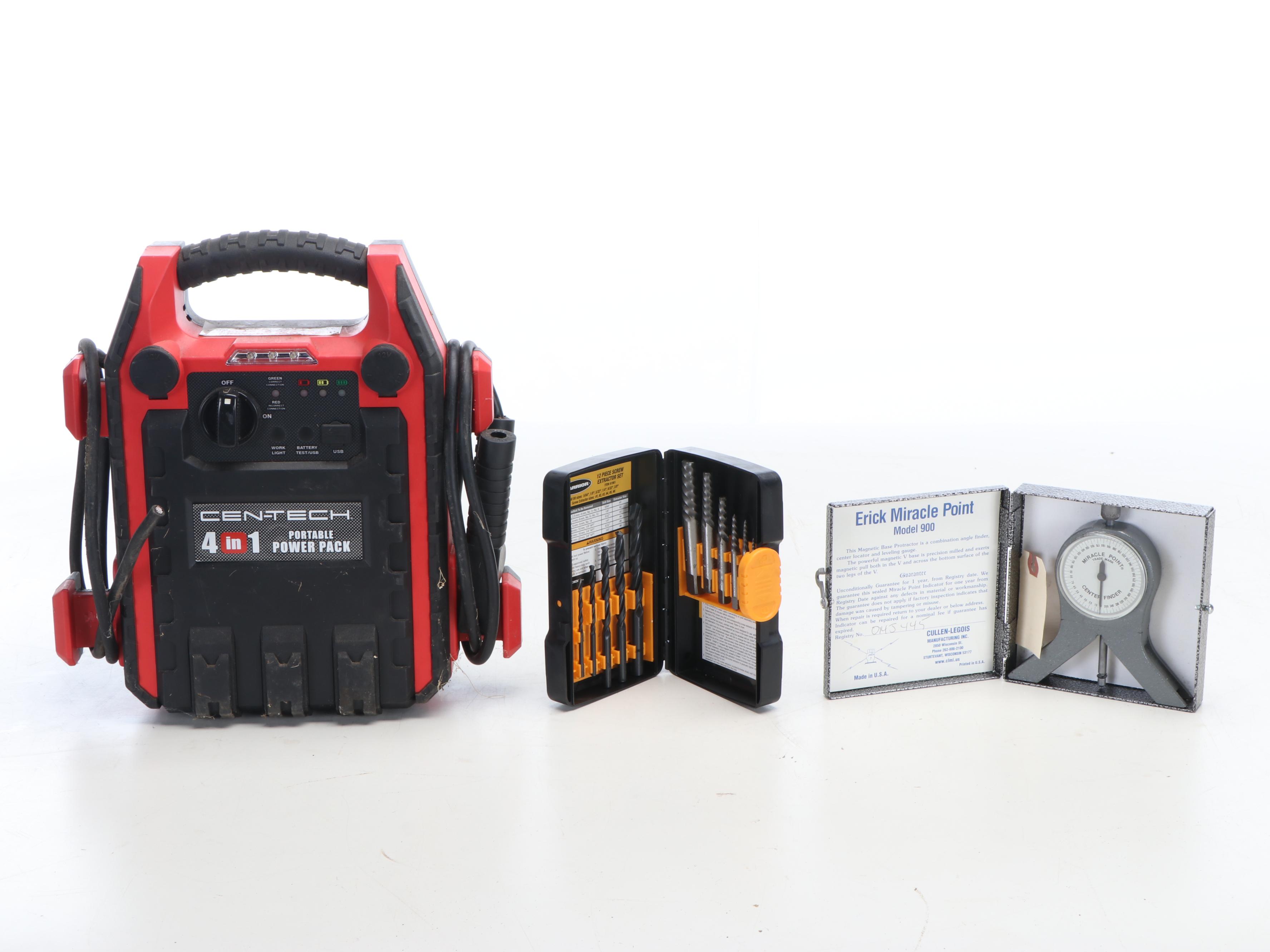 Cen-Tech 4-in-1 Portable Power Pack, Craftsman Steering Wheel Puller, and More