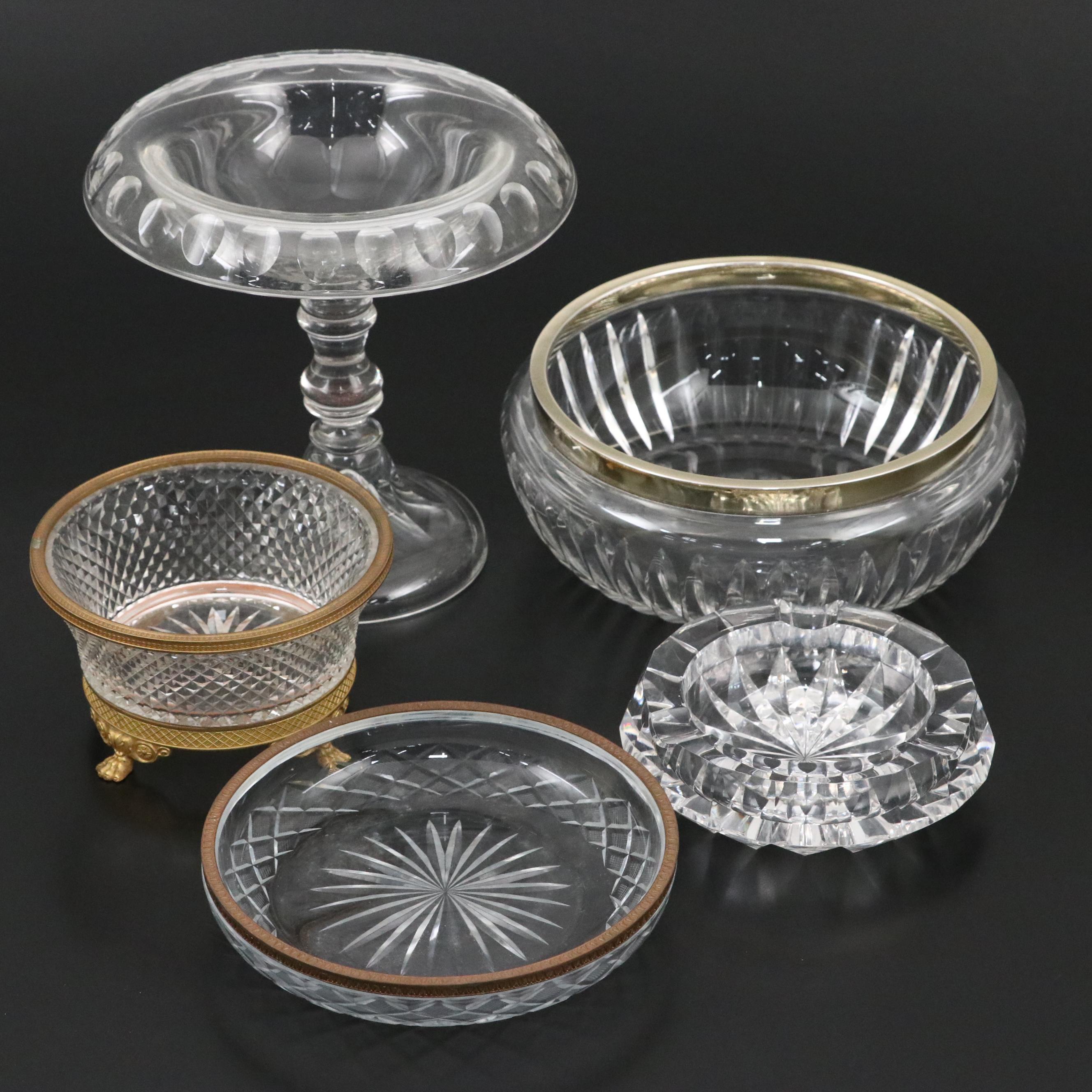 Tiffany & Co. Sterling Rimmed Bowl with Georgian Style Compote and Other Bowls