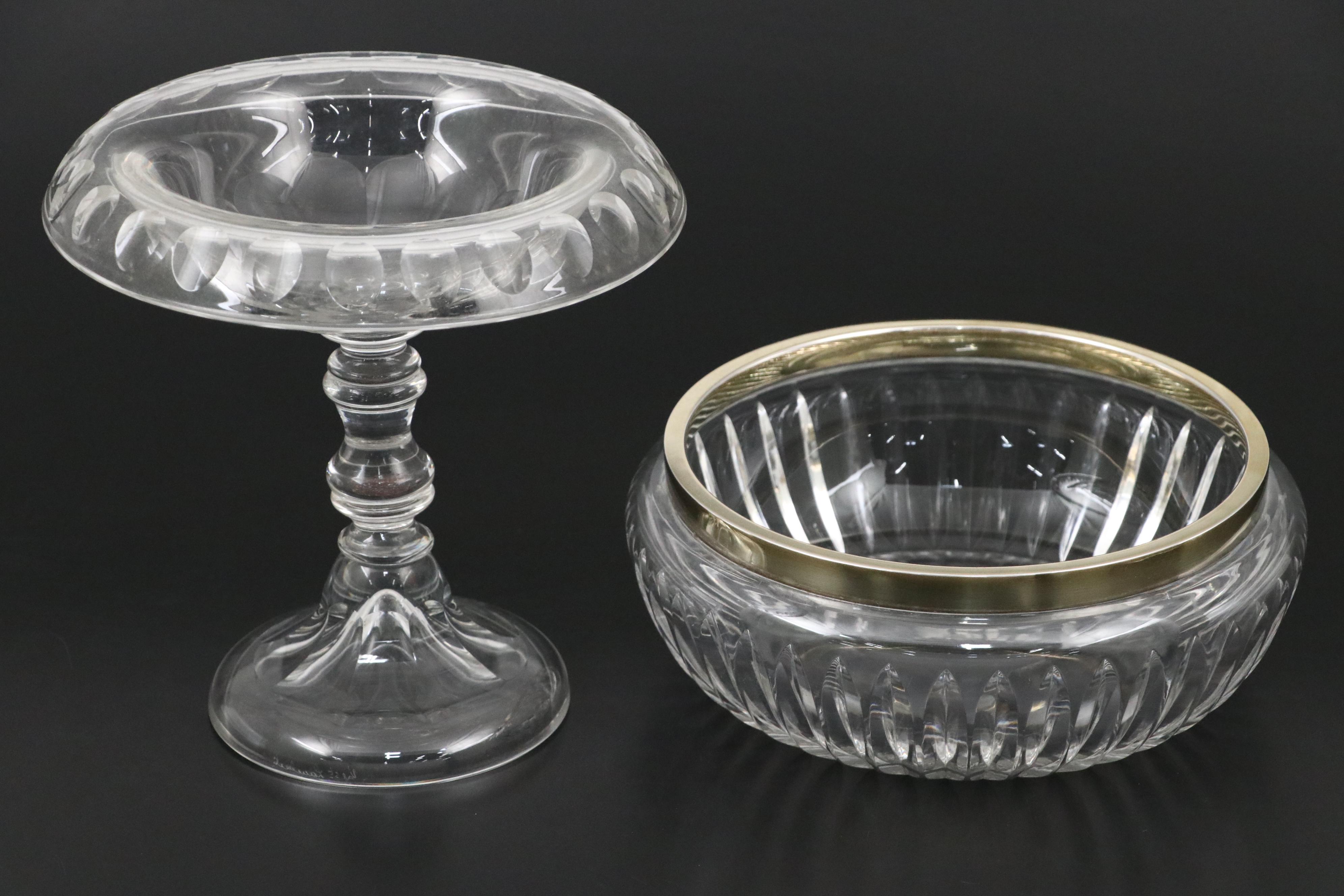 Tiffany & Co. Sterling Rimmed Bowl with Georgian Style Compote and Other Bowls