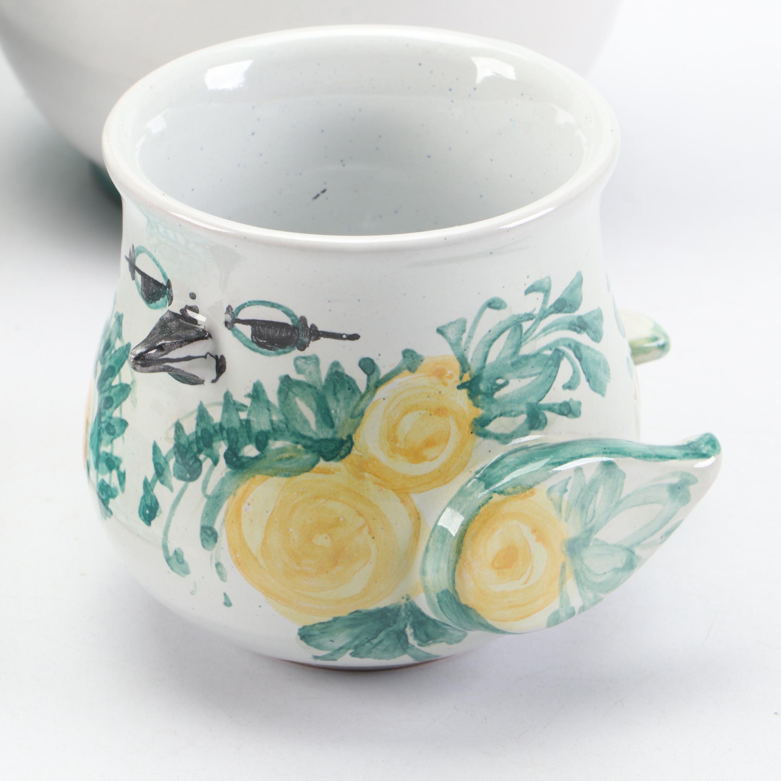 French Majolica Au Bain Marie Asparagus Plates with Other Tableware and Décor