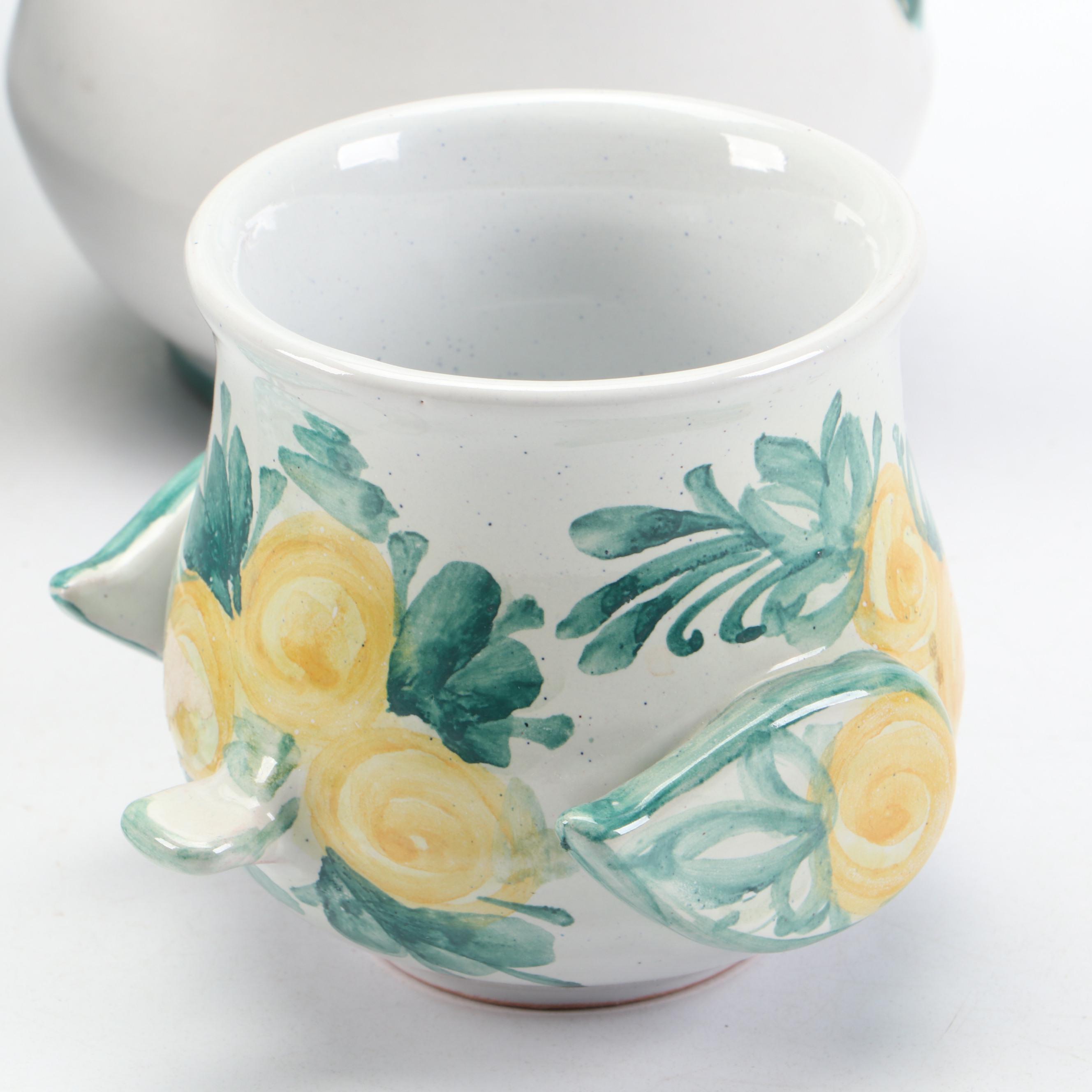 French Majolica Au Bain Marie Asparagus Plates with Other Tableware and Décor