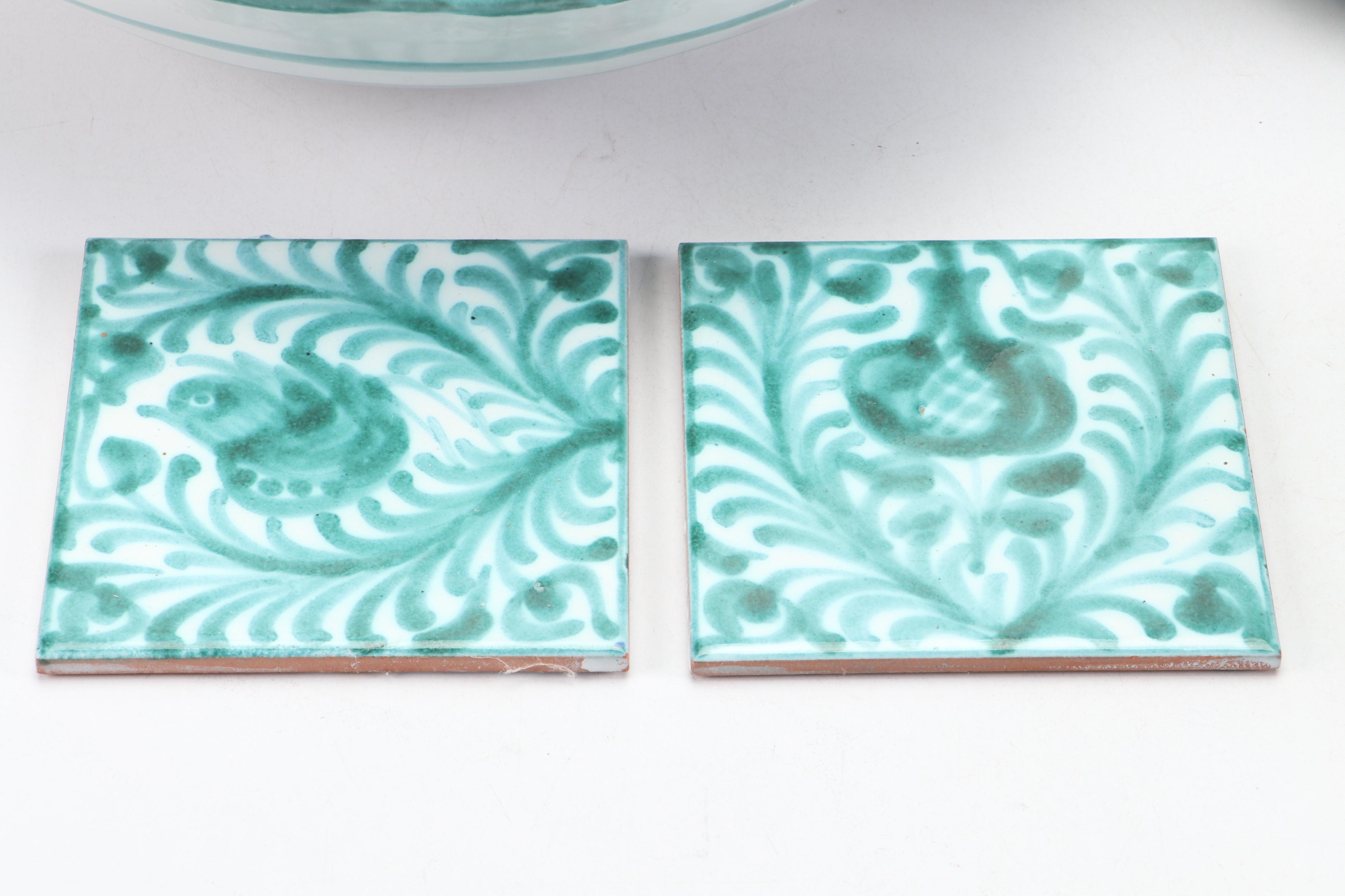 French Majolica Au Bain Marie Asparagus Plates with Other Tableware and Décor