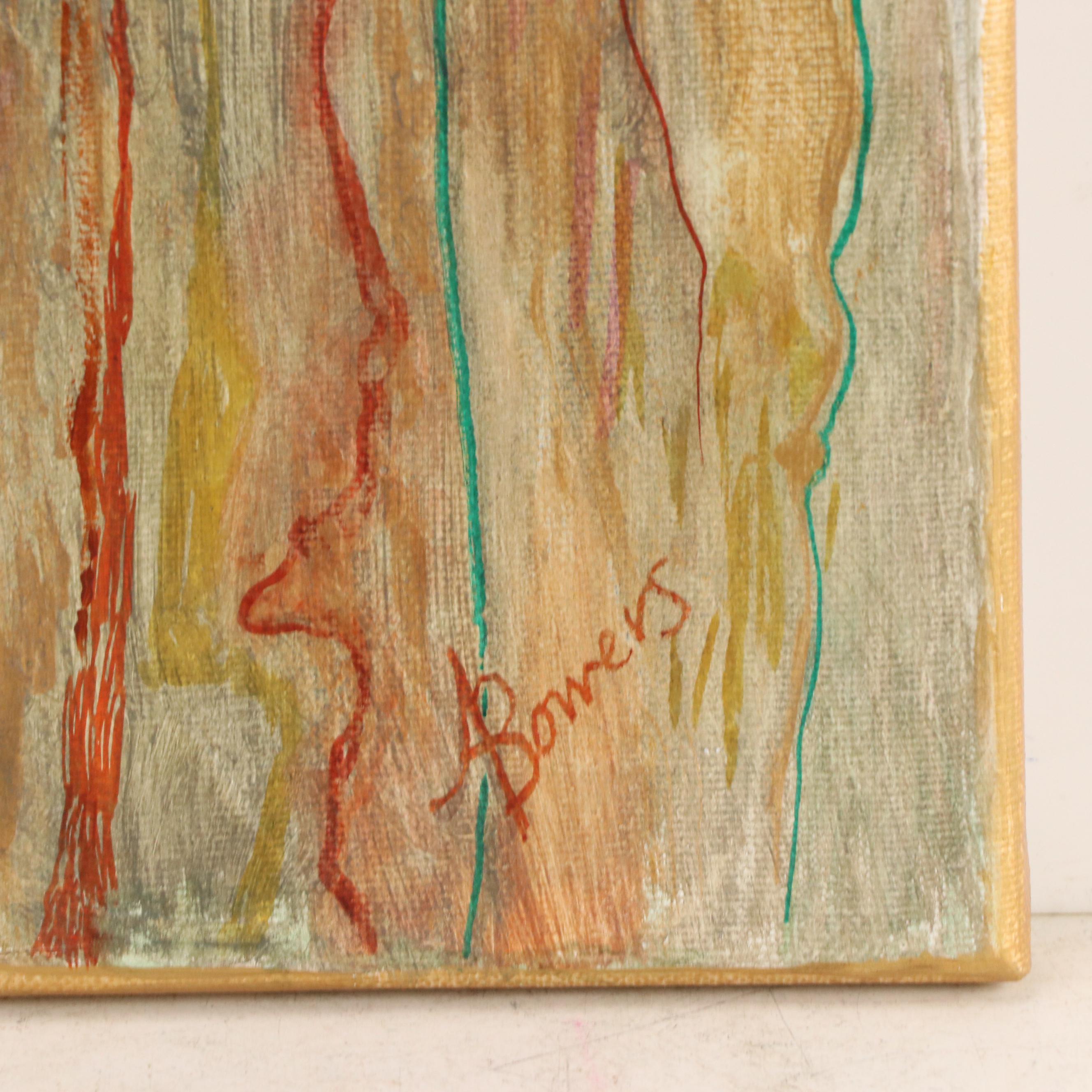 Ann Bowers Abstract Mixed Media Painting, 21st Century