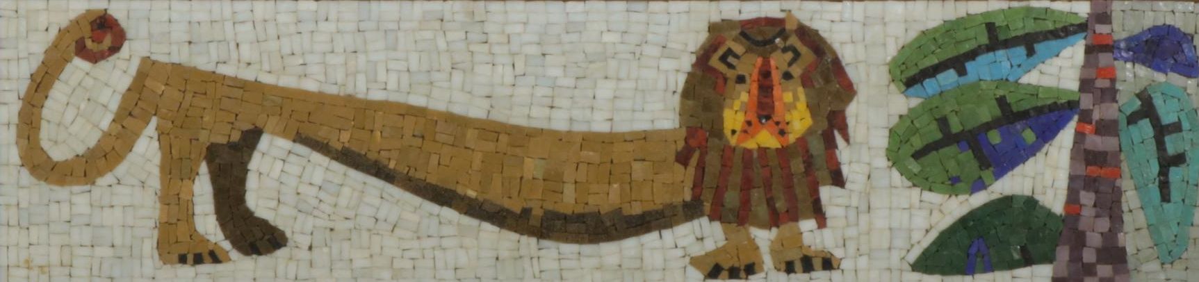 Evelyn Ackerman For Era Industries Lion Glass Mosaic Panel, 1960s