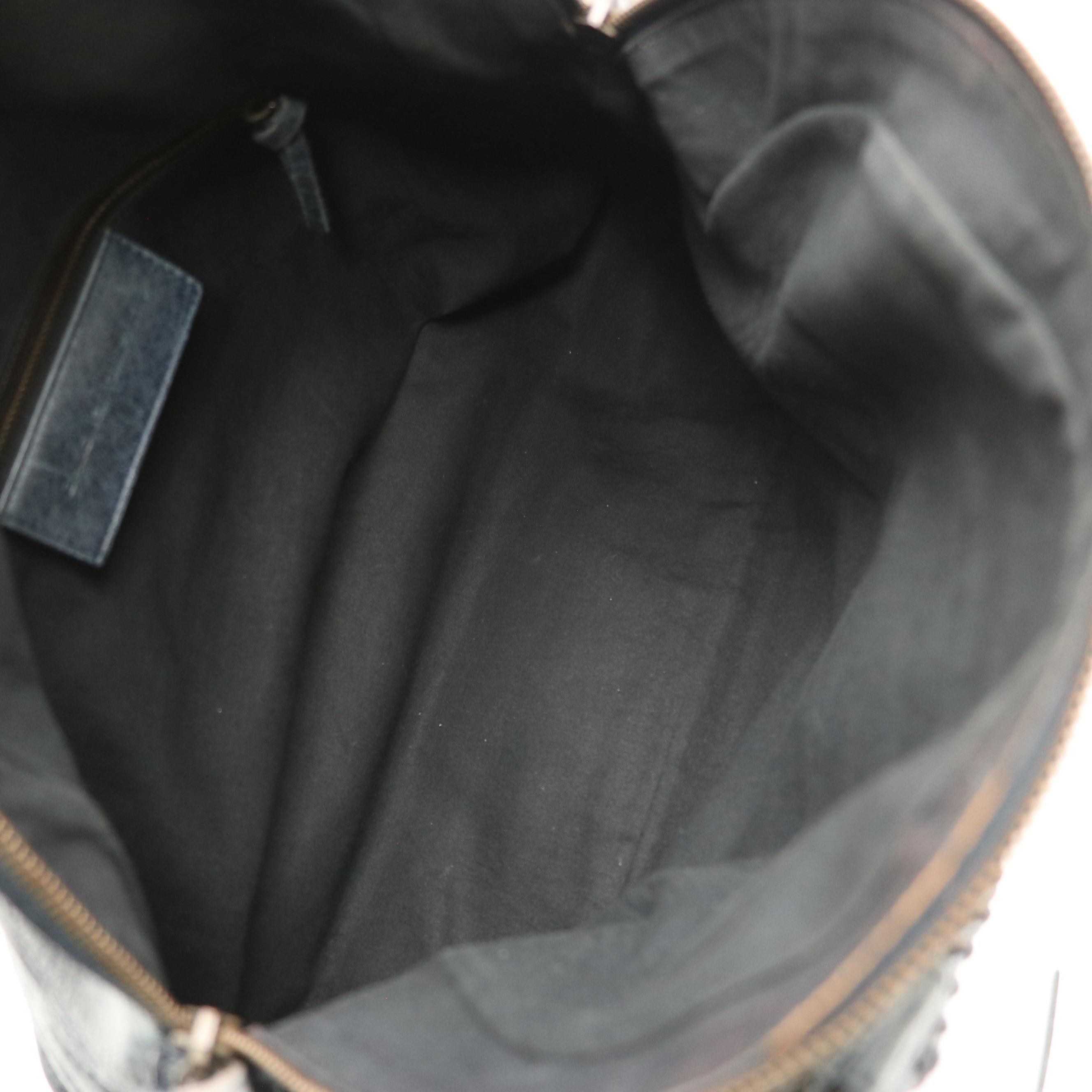 Balenciaga Two-Way City Bowling Bag in Grey Blue Distressed Agneau Leather