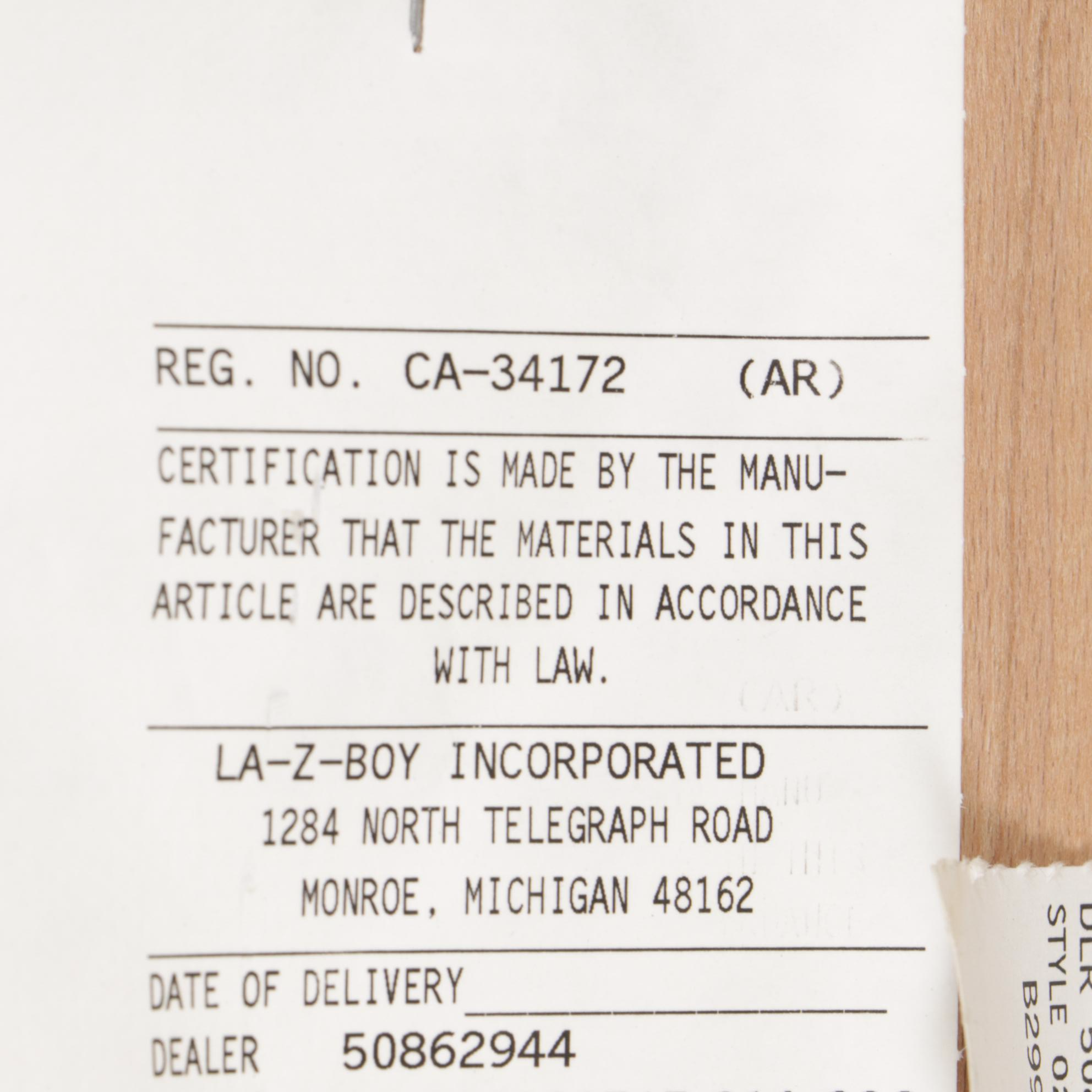 La-Z-Boy Queen Anne Style Wing Back Recliner, Early 21st Century