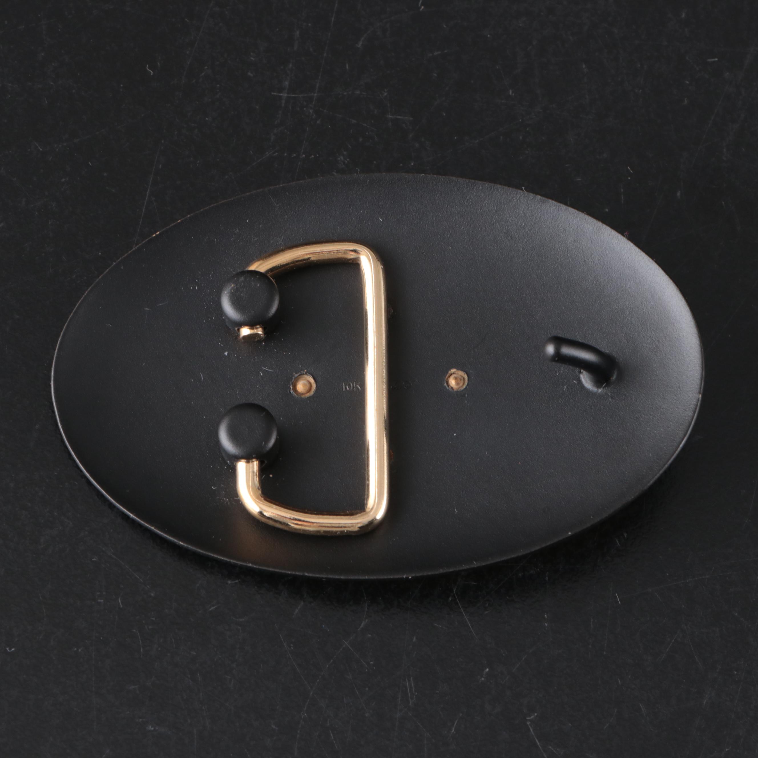 Landstrom's Black Hills Gold 10K Gold Trim Oval Belt Buckle with Case