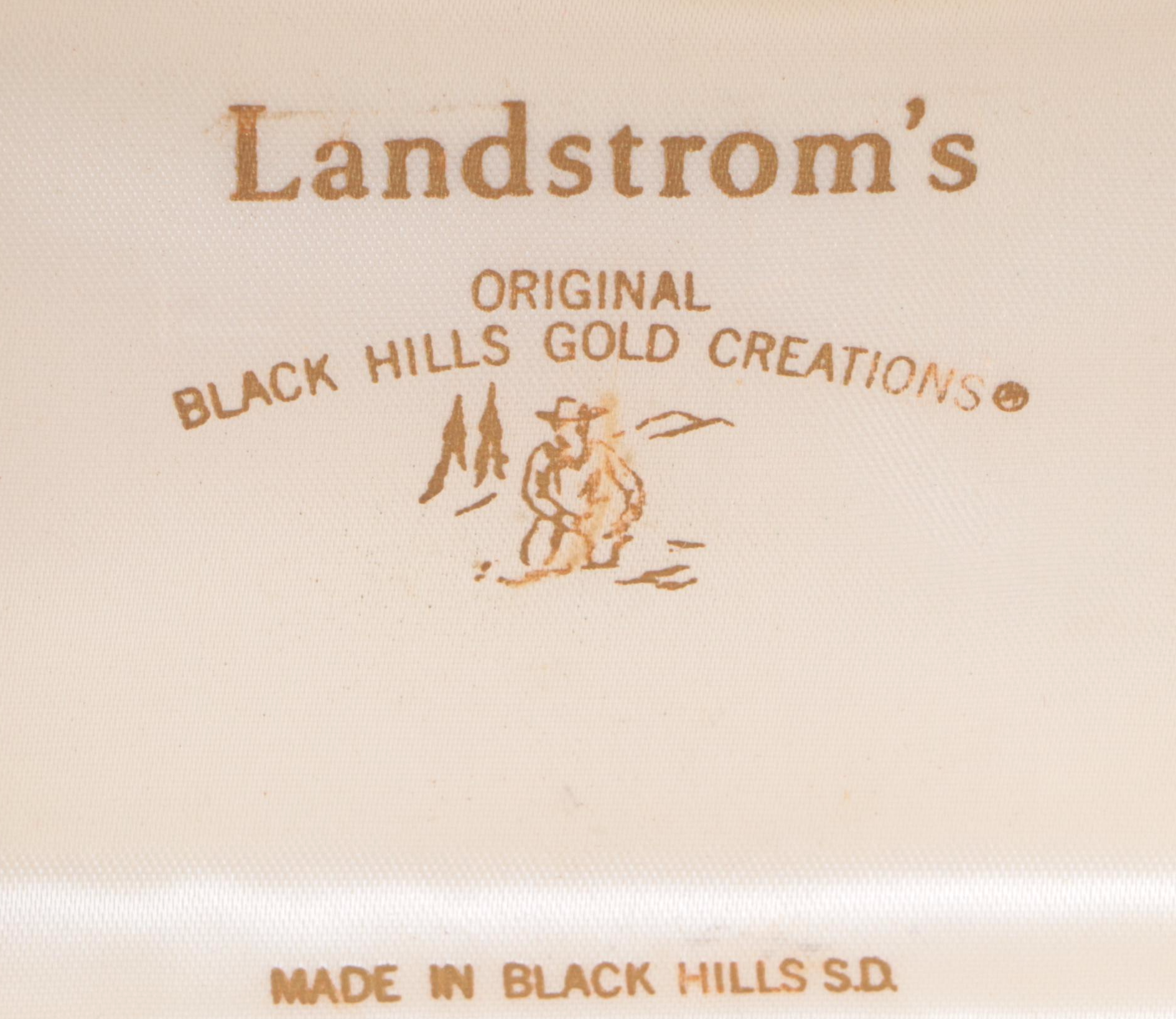 Landstrom's Black Hills Gold 10K Gold Trim Oval Belt Buckle with Case