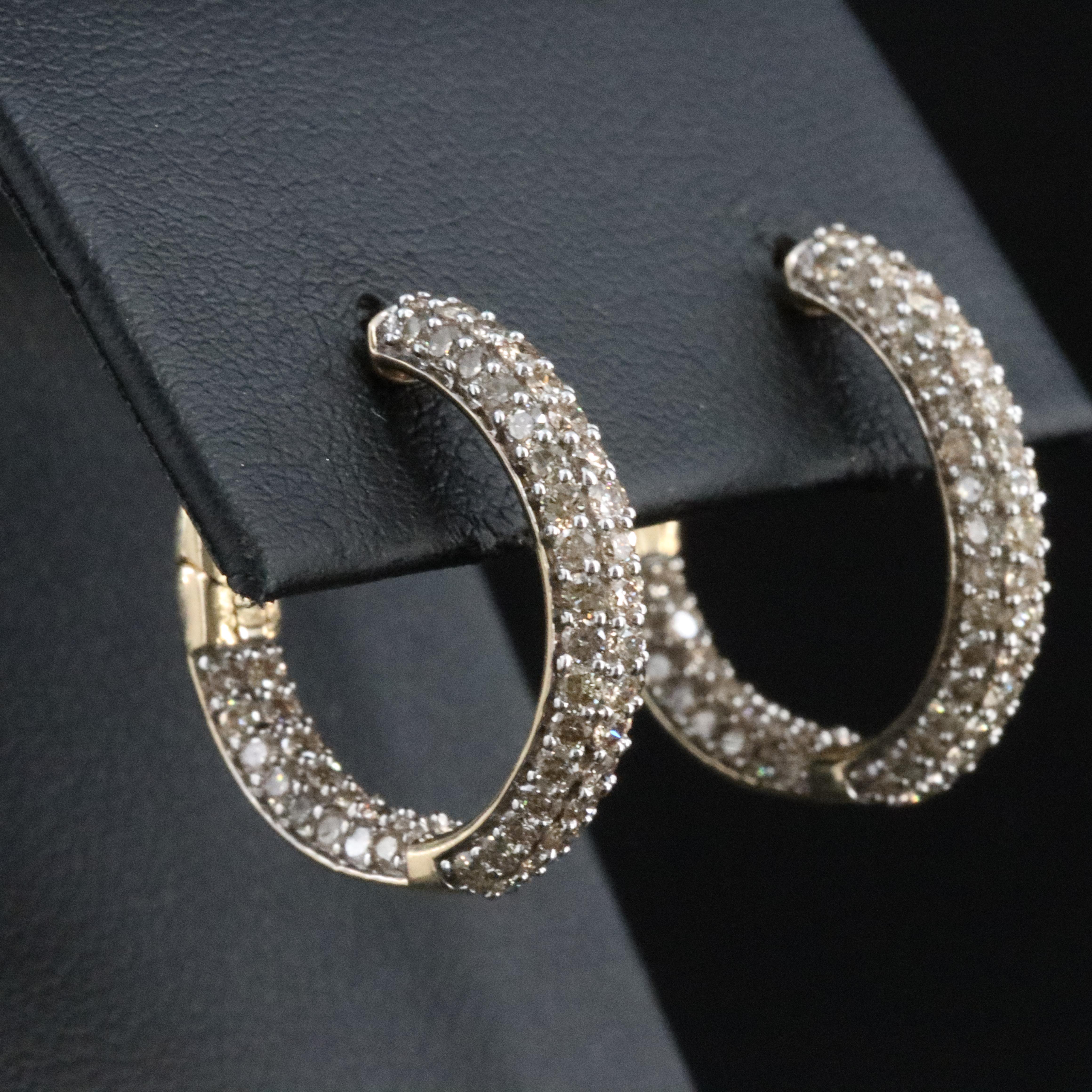 10K 2.06 CTW Diamond Inside-Out Hoops