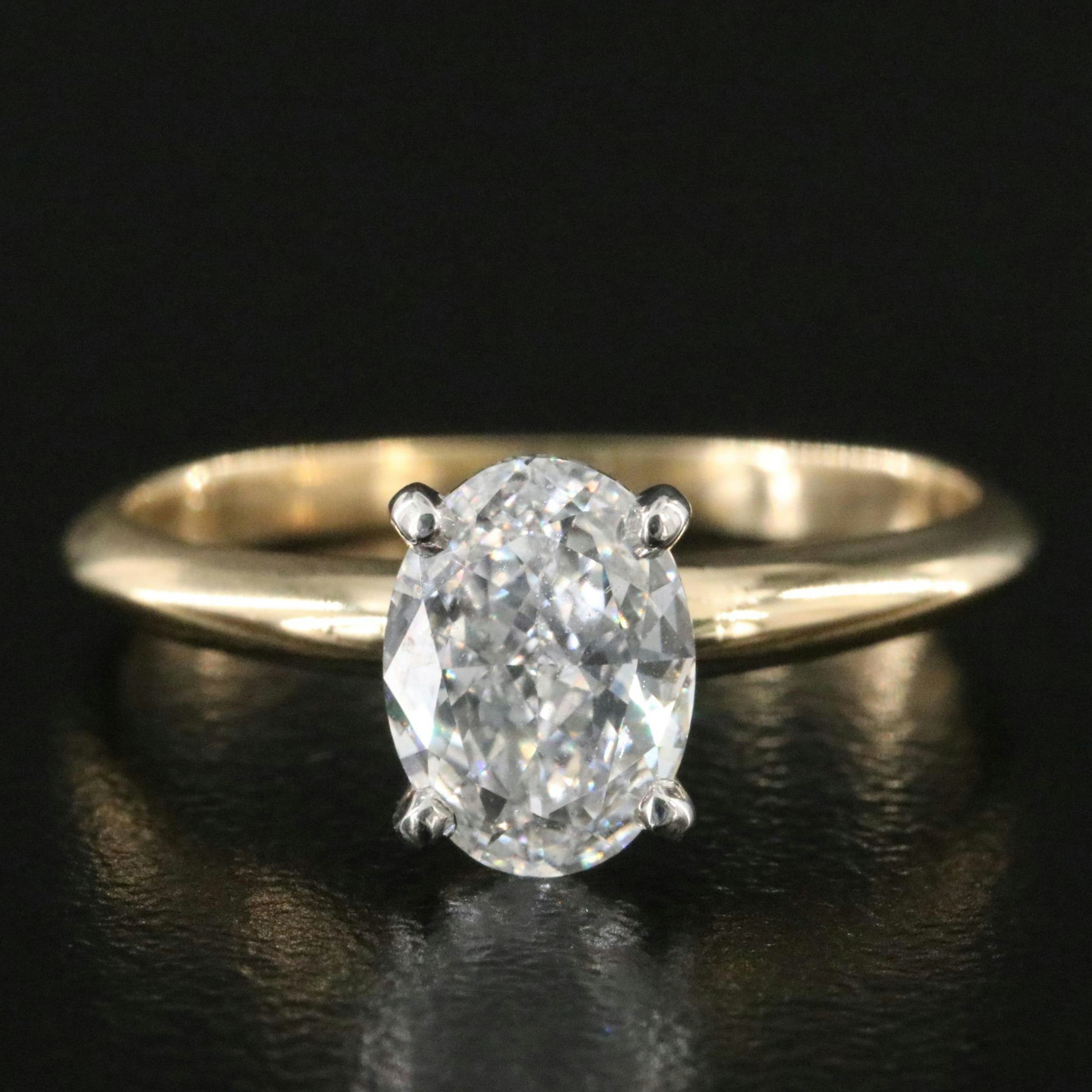 18K 1.02 CT Diamond Solitaire Ring with Platinum Mounting and GIA Report