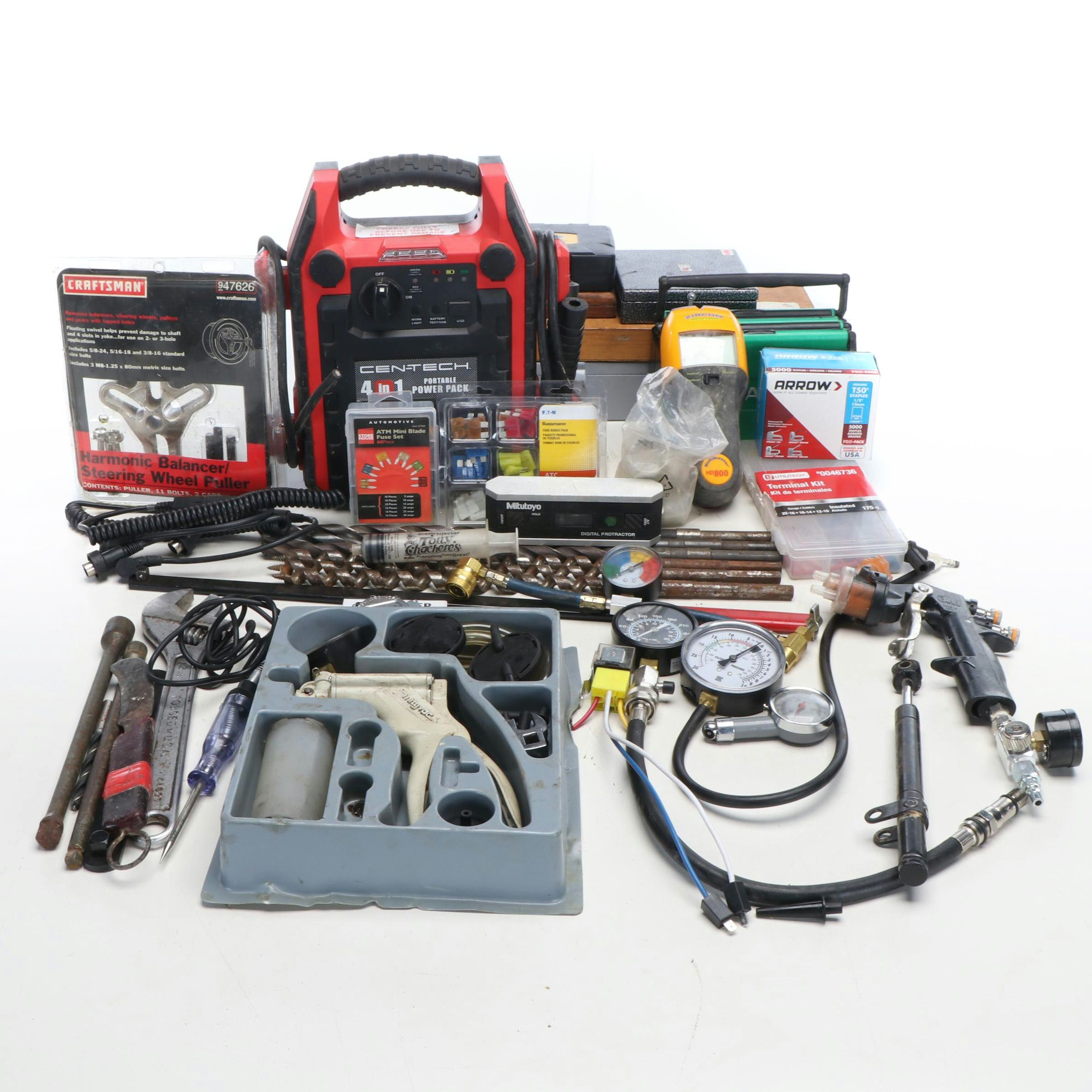 Cen-Tech 4-in-1 Portable Power Pack, Craftsman Steering Wheel Puller, and More
