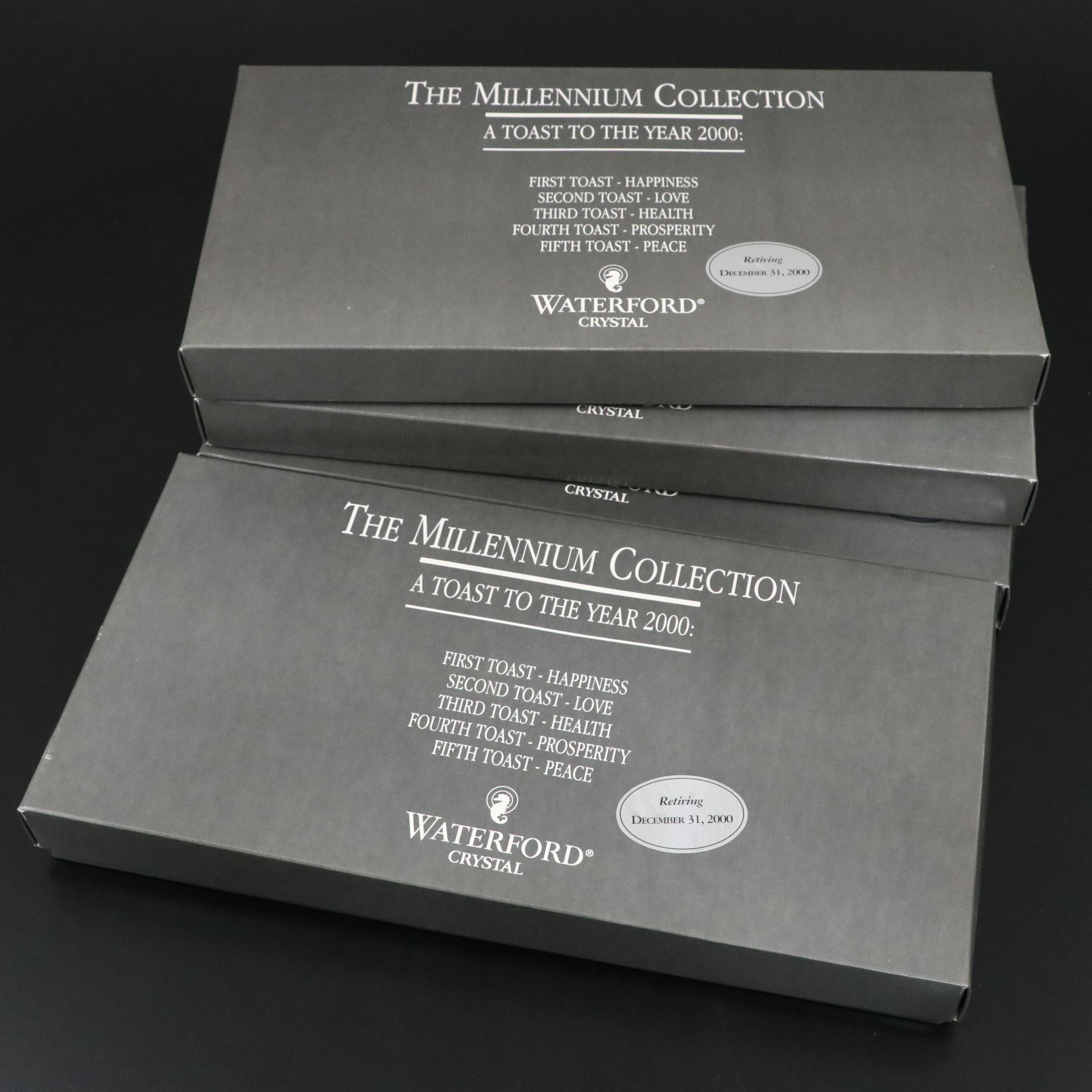 Waterford Crystal Millennium Toast Accent Plate Sets, Four Pairs