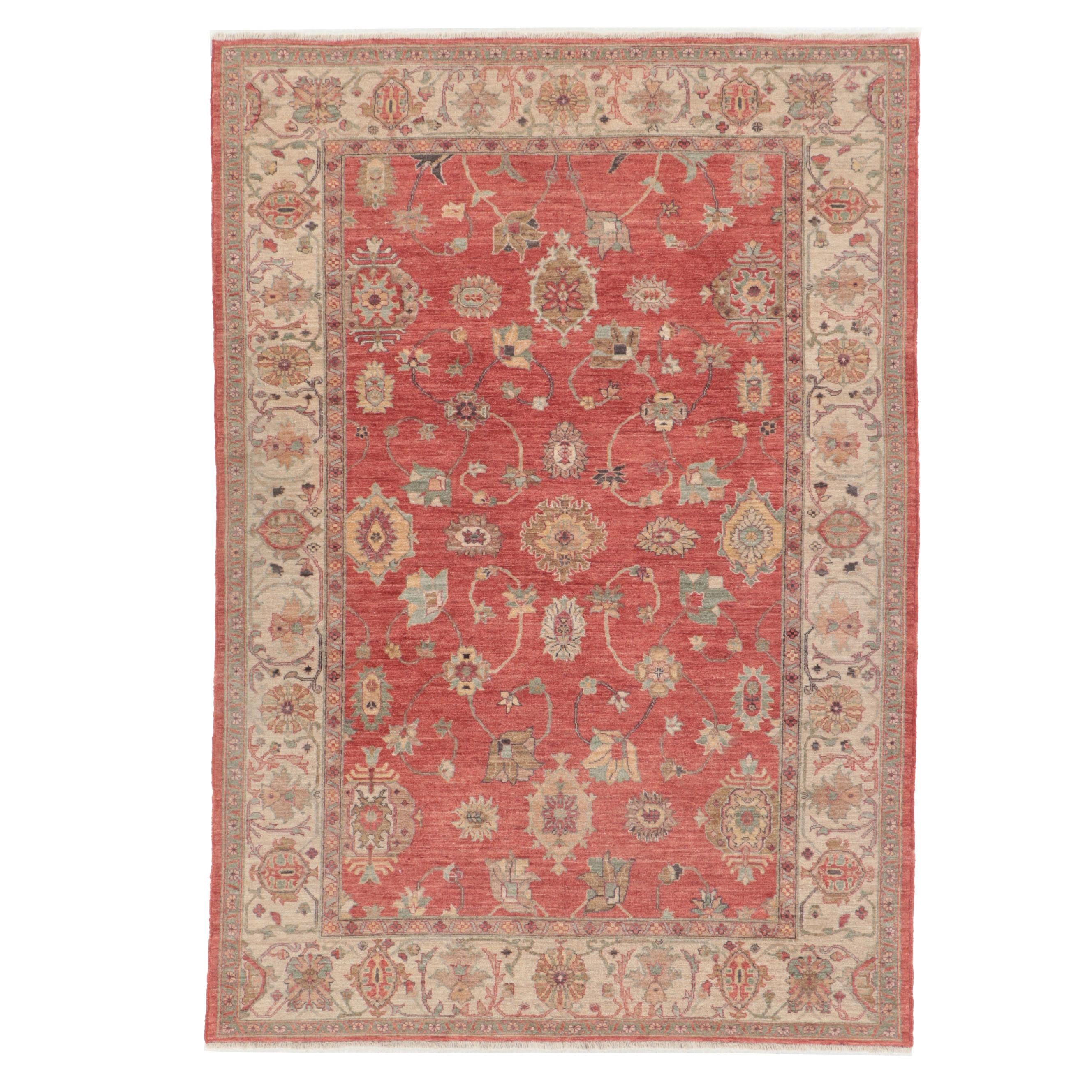 6'1 x 8'10 Hand-Knotted Pakistani Peshawar Area Rug