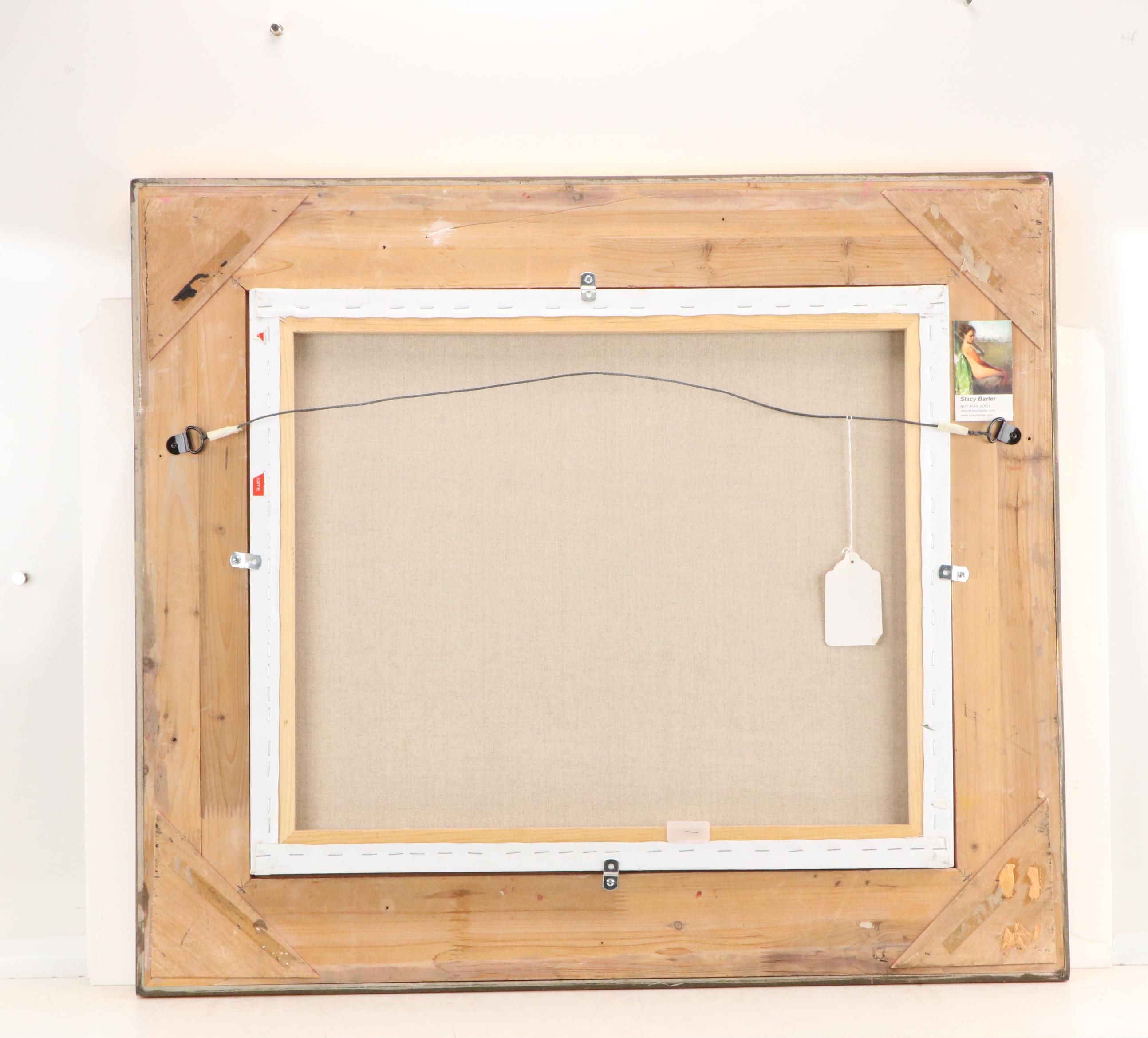 Stacy Barter Figural Oil Painting of Reclining Nude "Cool Light Falling"