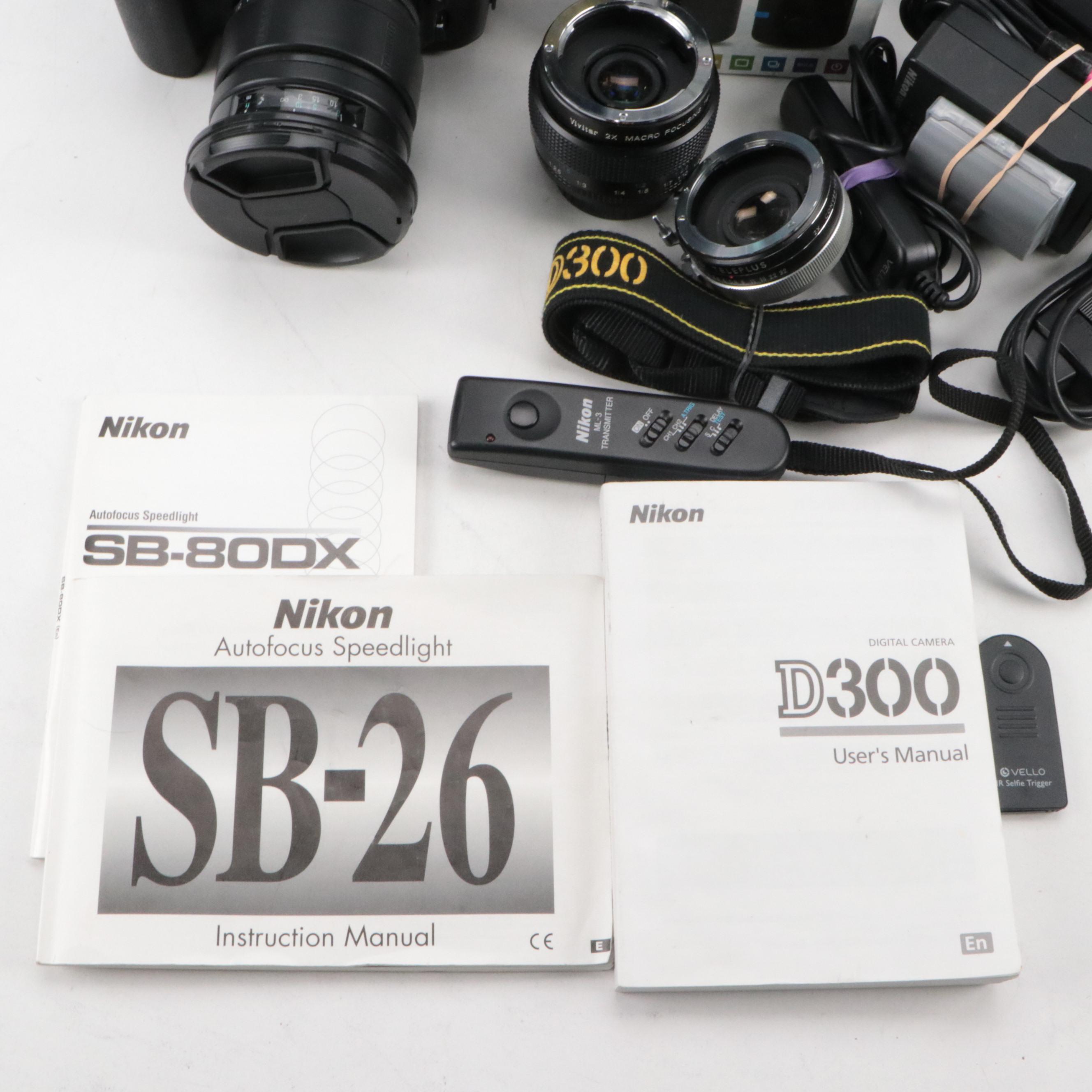 Nikon D300 Digital Camera with Lowepro Camera Backpack, Slik Tripod and More