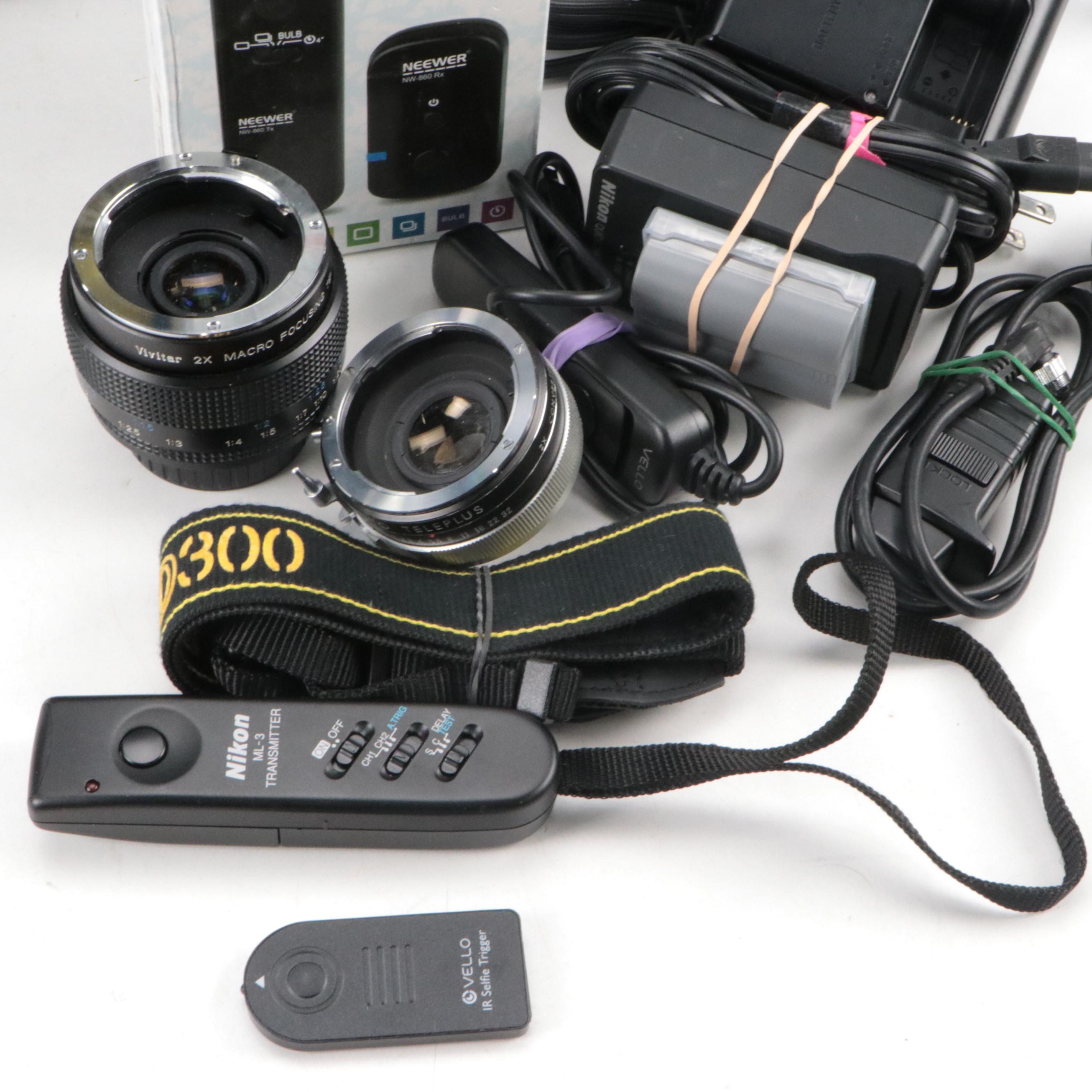 Nikon D300 Digital Camera with Lowepro Camera Backpack, Slik Tripod and More