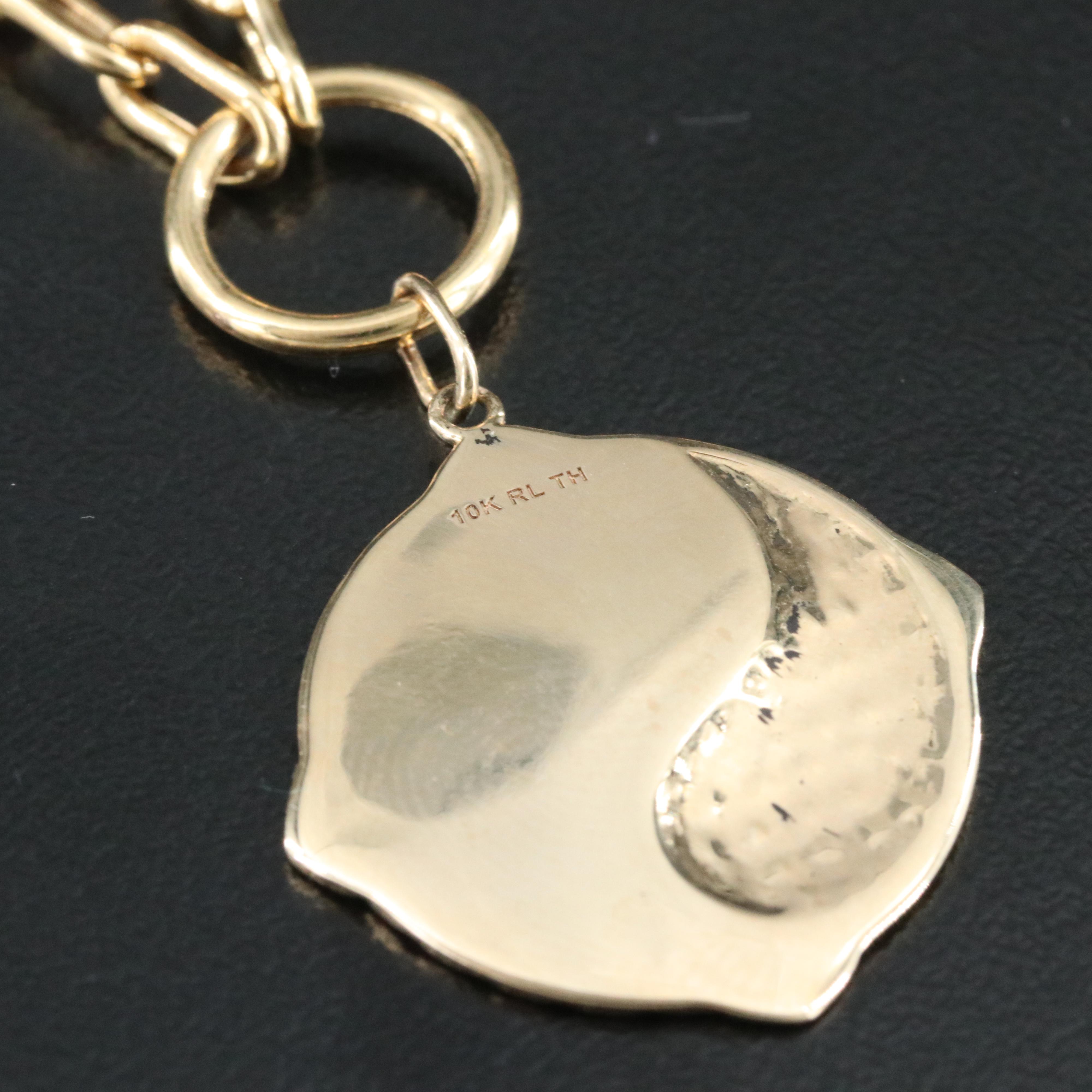 10K Sun Moon Star Pendant Necklace