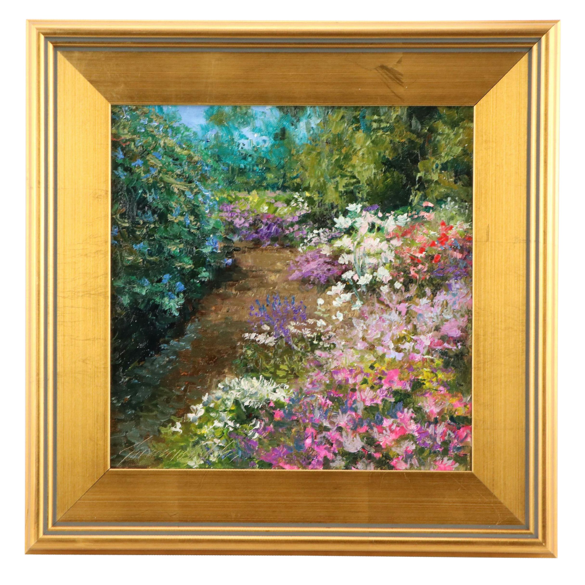 Garncarek Aleksander Floral Landscape Oil Painting, 2024