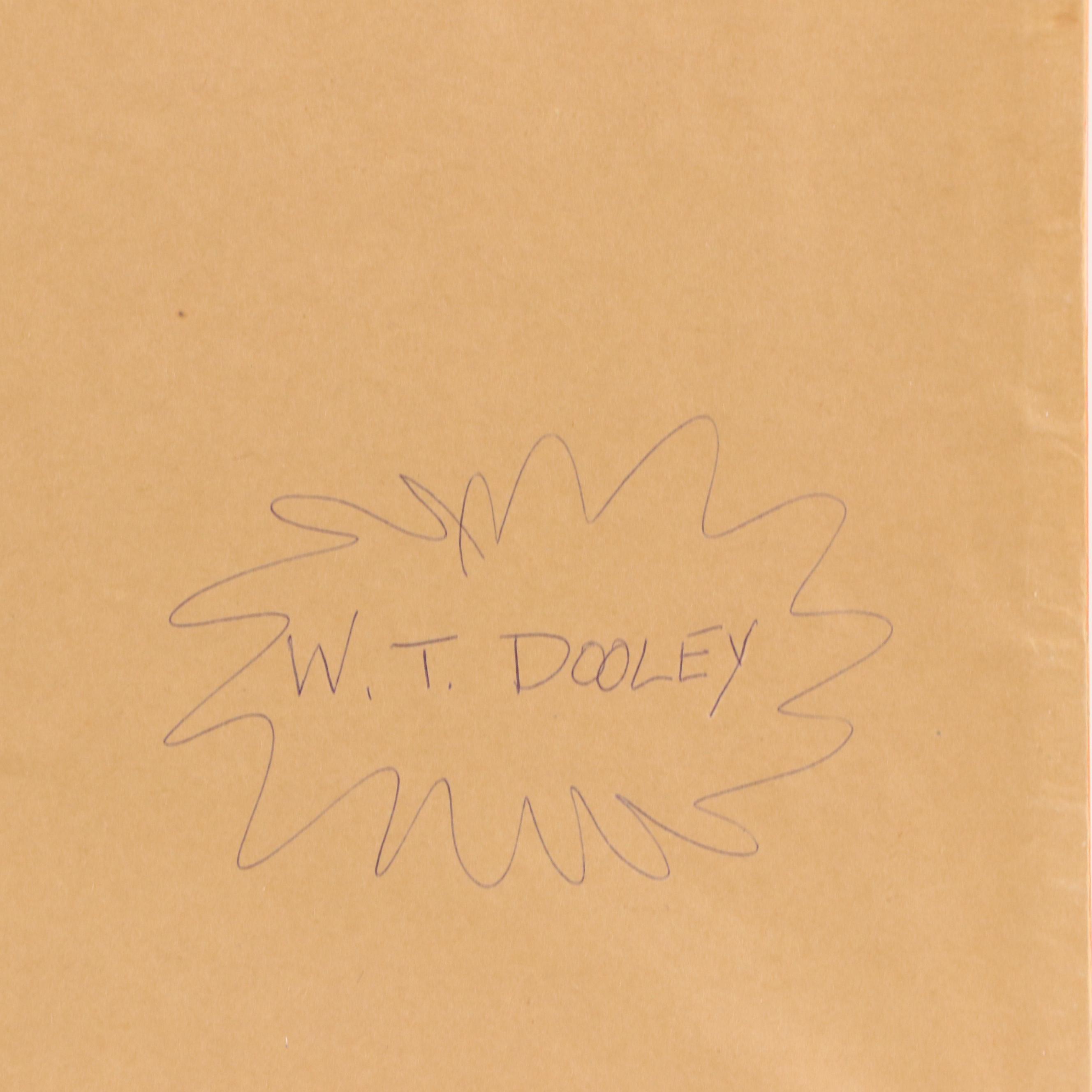 W.T. Dooley Chalk Pastel Drawing of Interior Scene