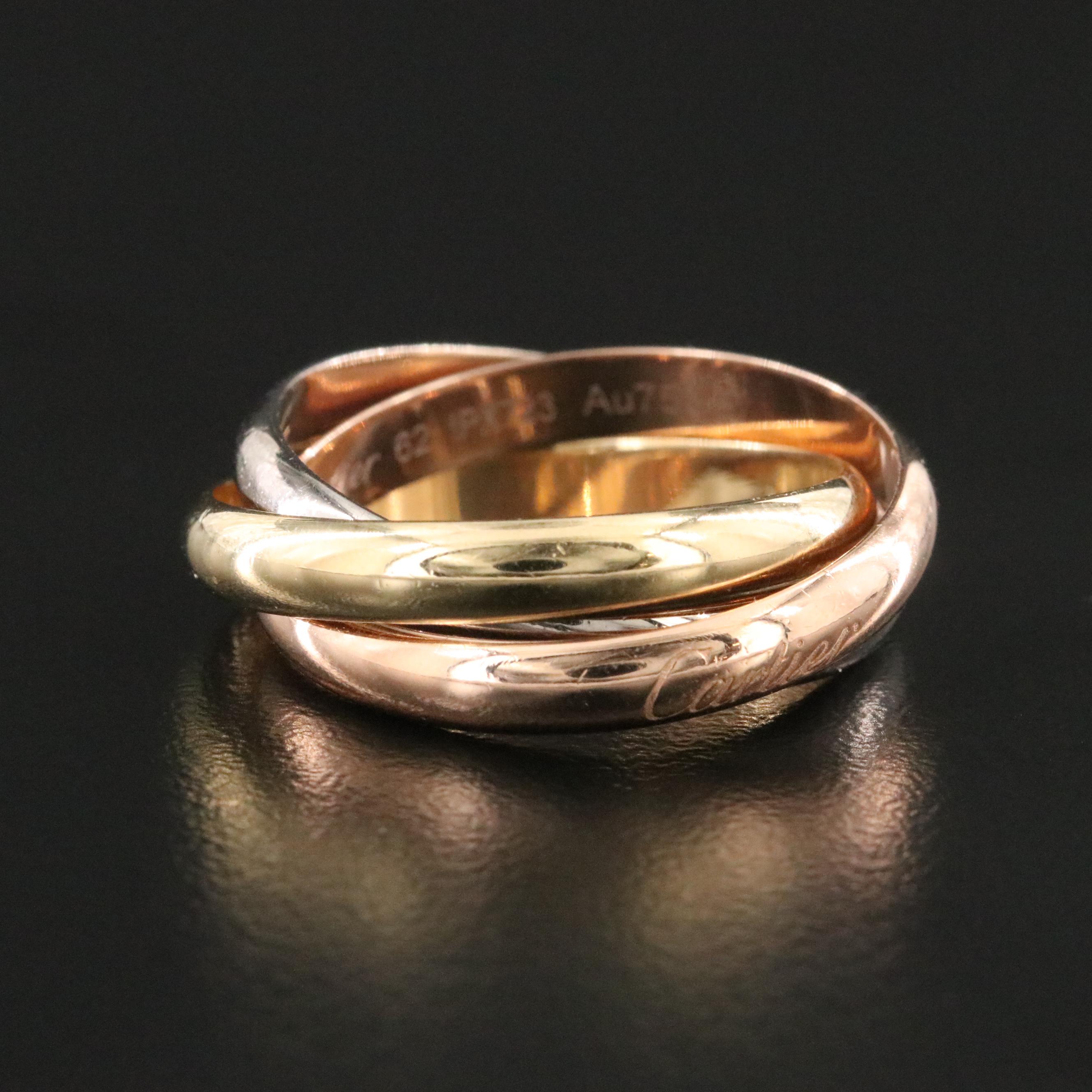 Cartier Trinity 18K Tri-Color Gold Ring
