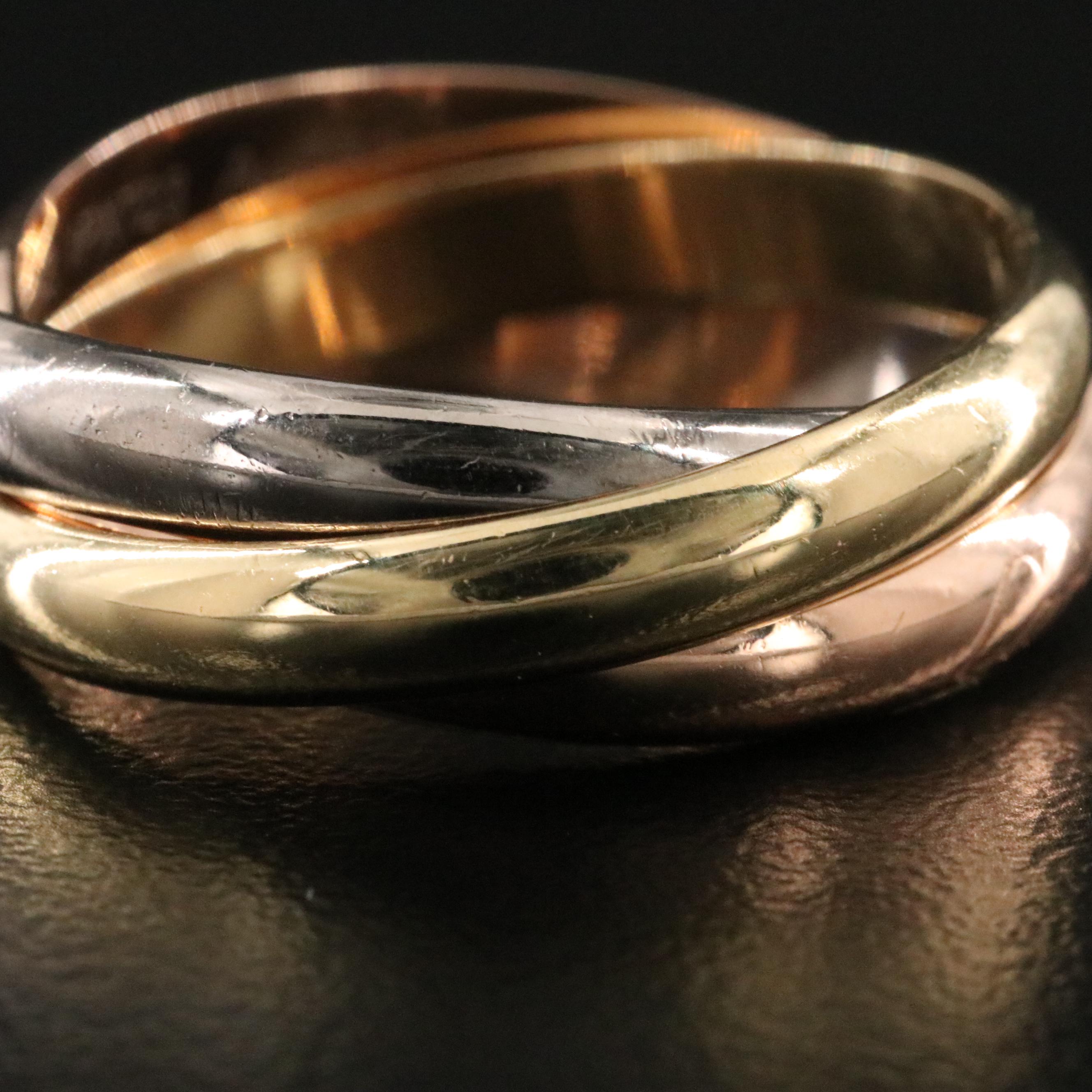 Cartier Trinity 18K Tri-Color Gold Ring
