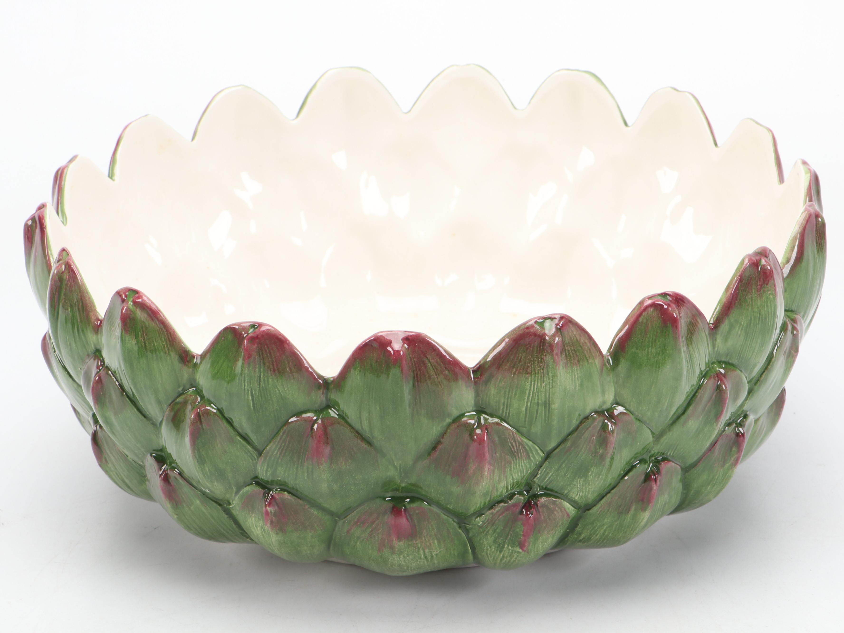 Italian Majolica Artichoke Bowls
