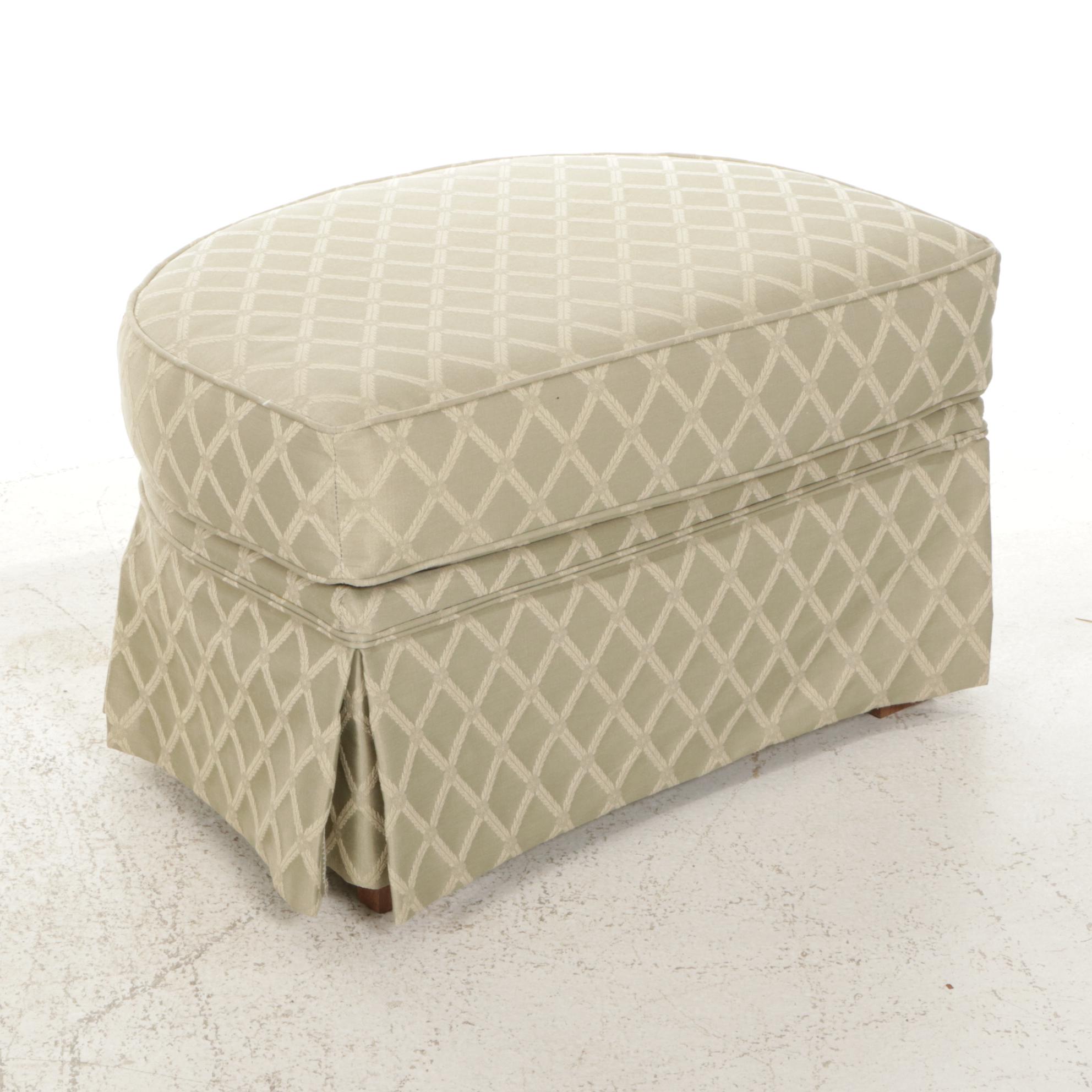 Broyhill Upholstered Wing Back Armchair and Ottoman