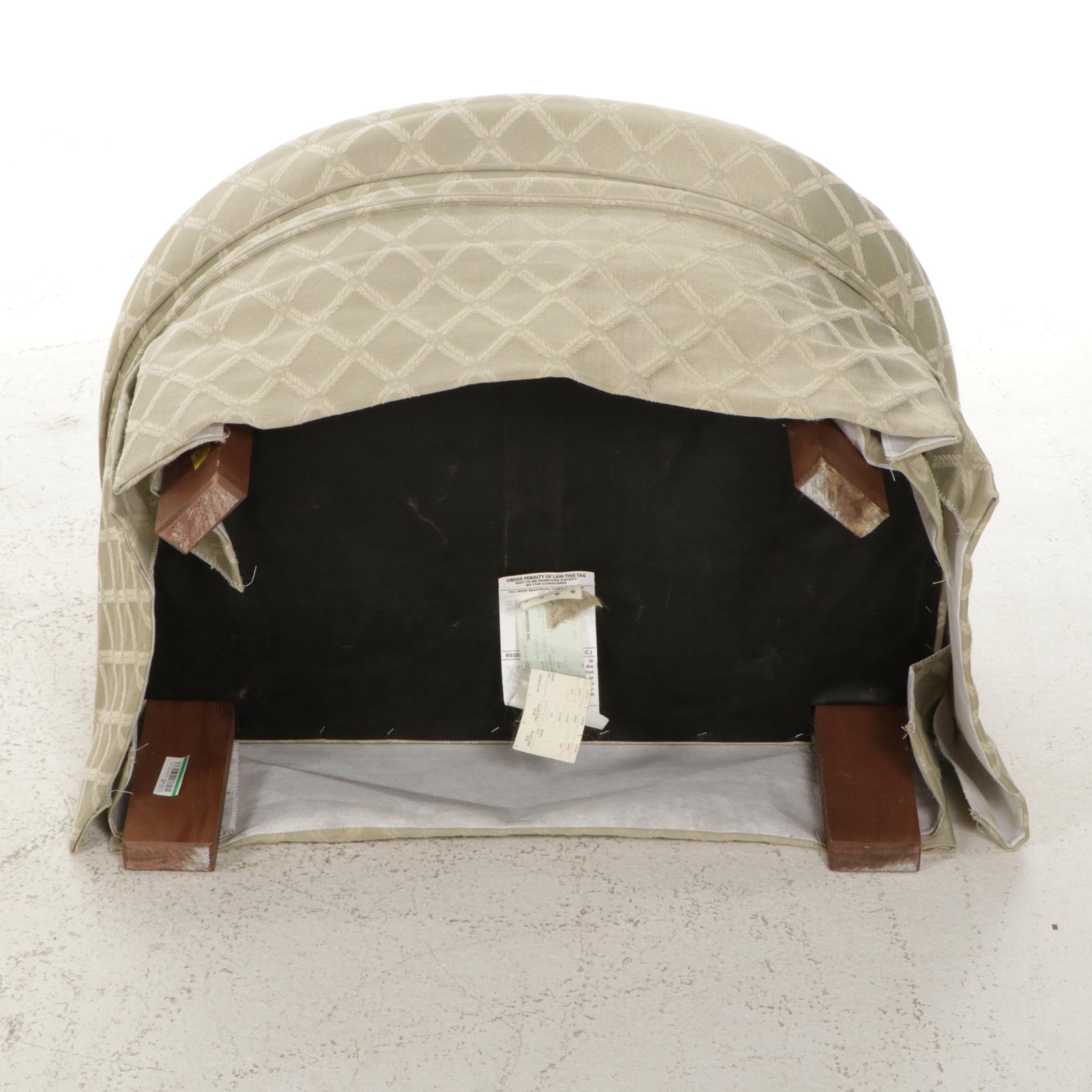 Broyhill Upholstered Wing Back Armchair and Ottoman