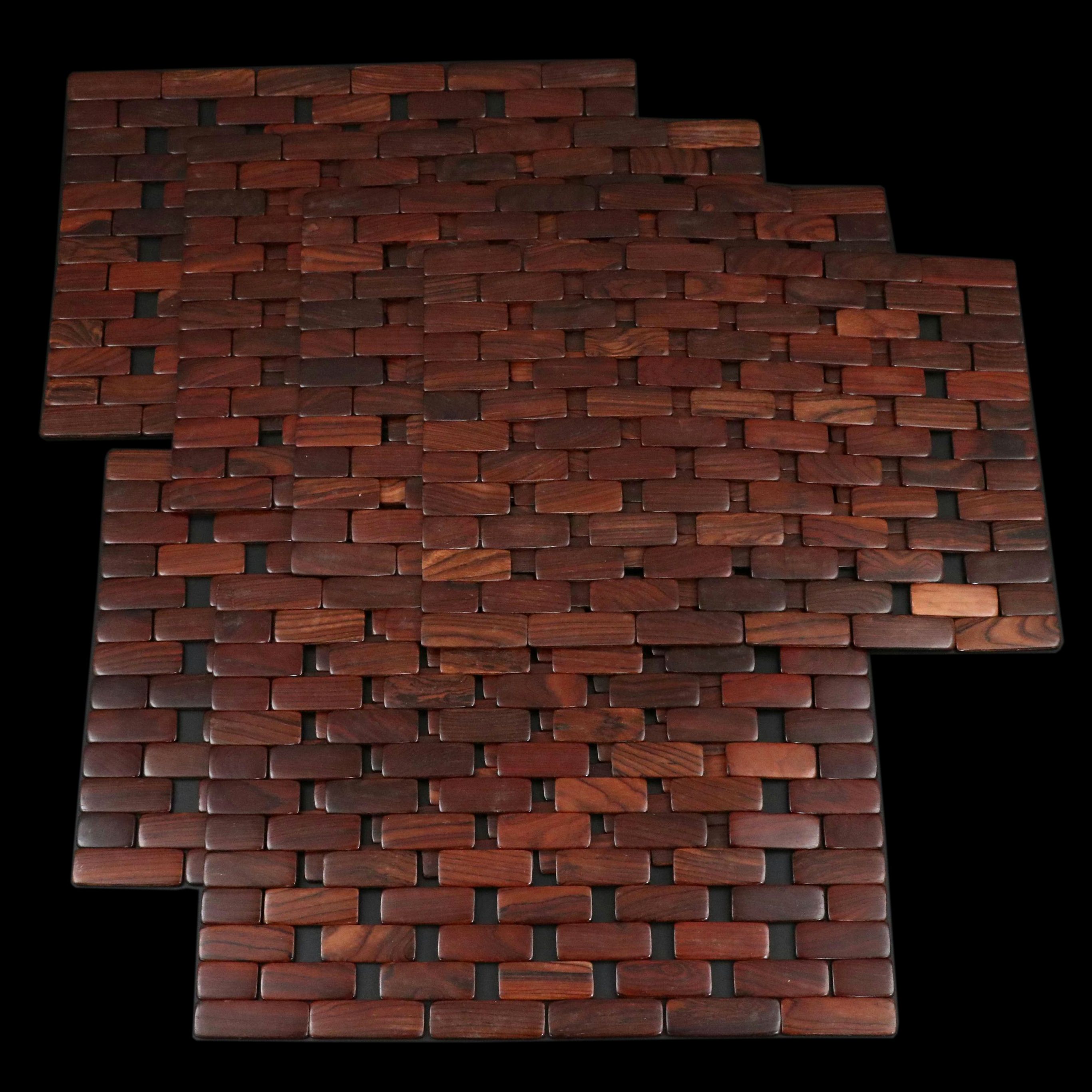 Six Danish Modern Rosewood Placemats, 1970s–1980s