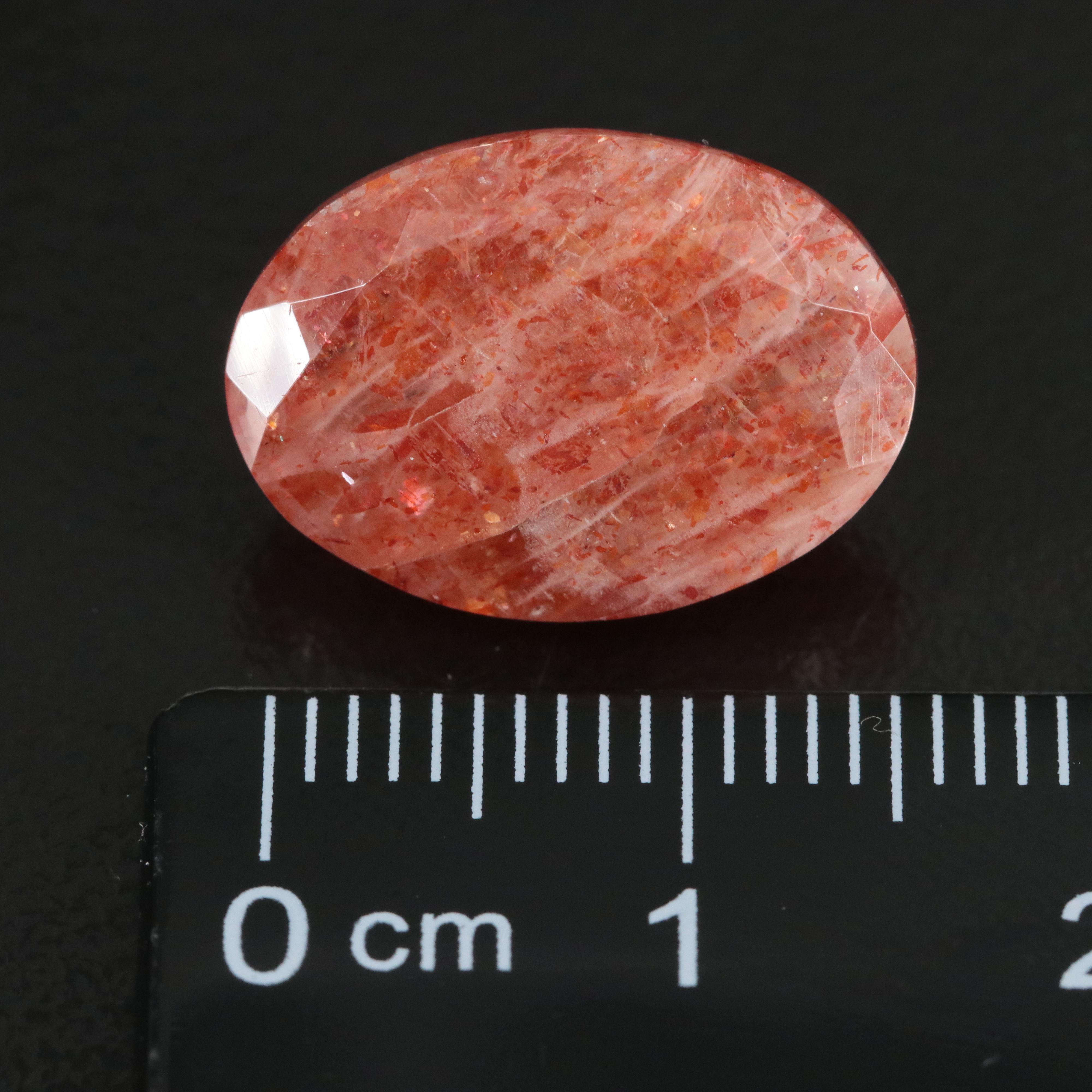 Loose 9.45 CT Oval Faceted Sunstone