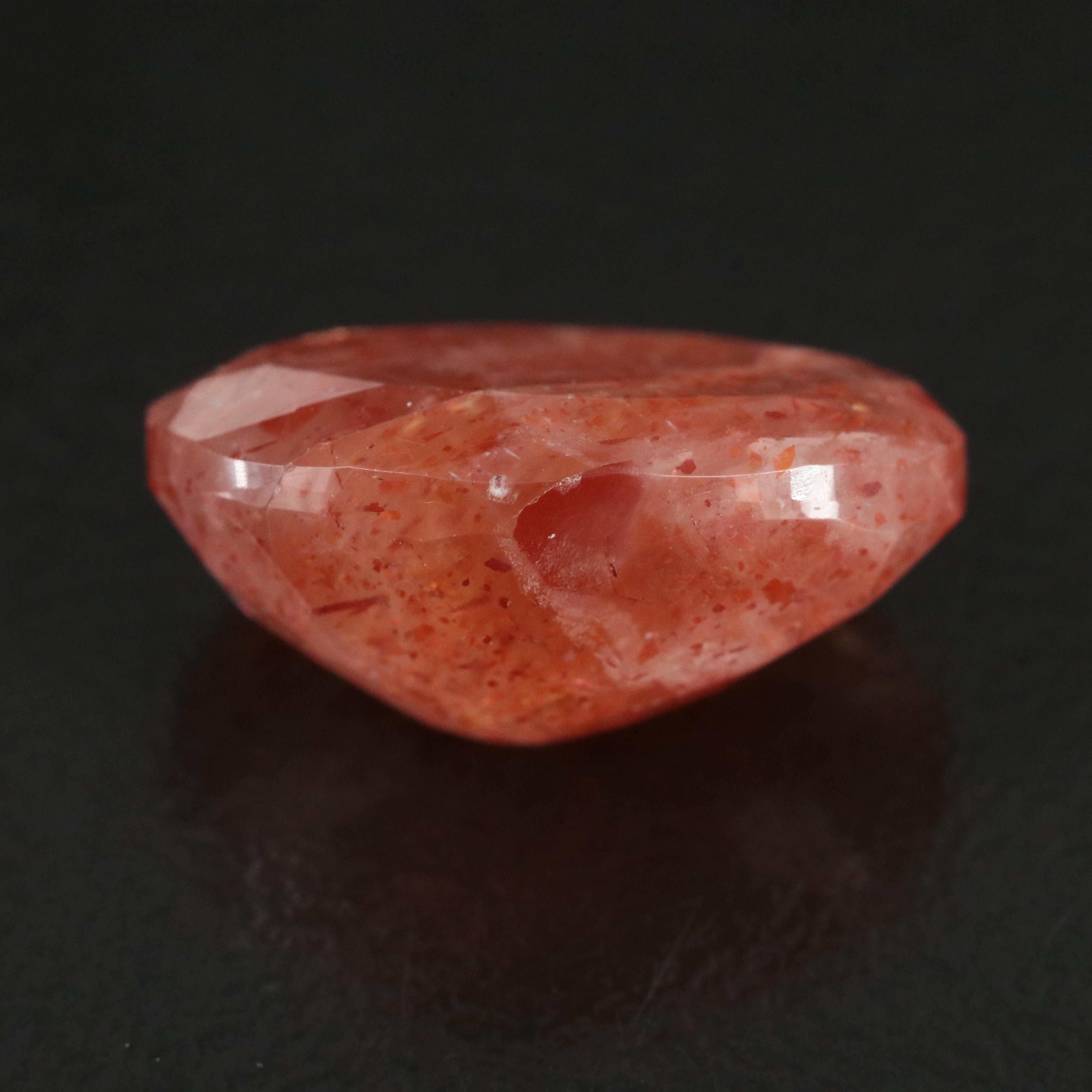 Loose 9.45 CT Oval Faceted Sunstone