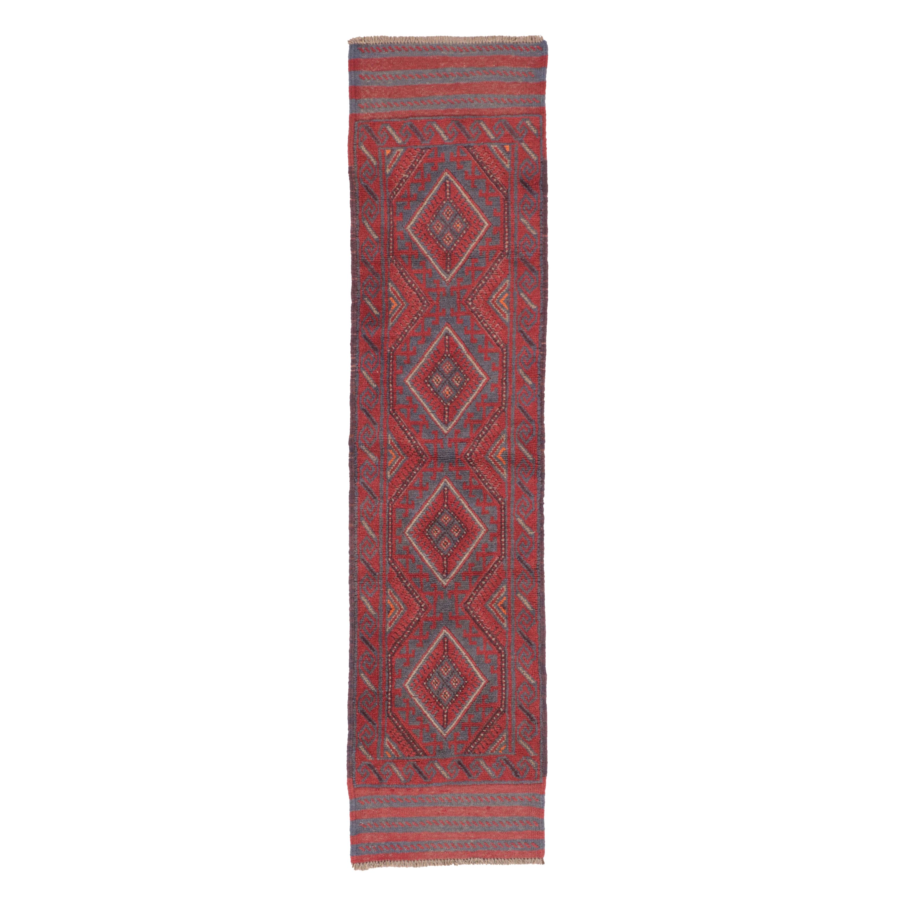 1'10 x 7'6 Handwoven Afghan Mashwani Carpet Runner