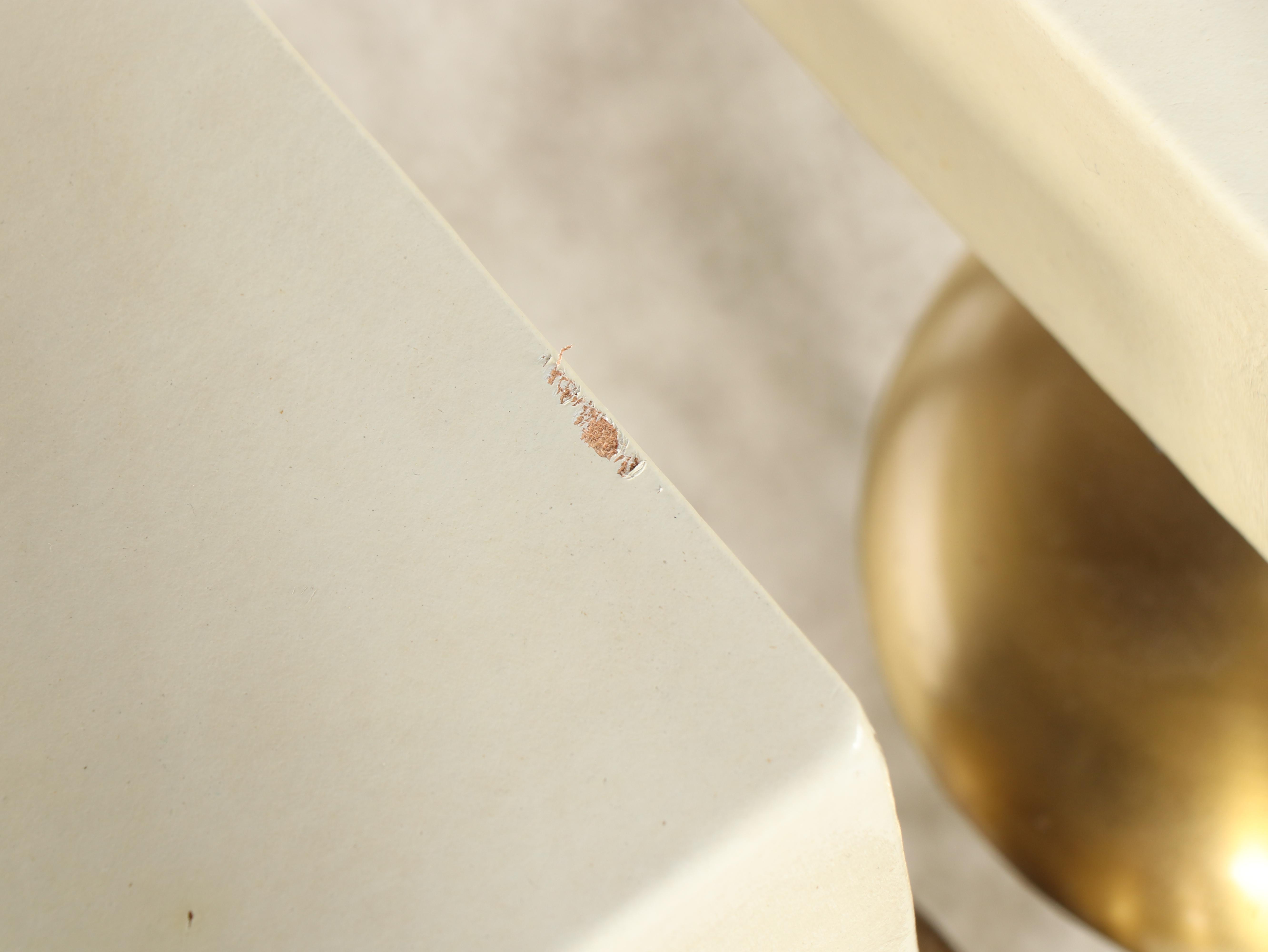 Pair of S.J. Campbell Co. Brass-Mounted, Ebonized, and Leather-Clad Side Tables