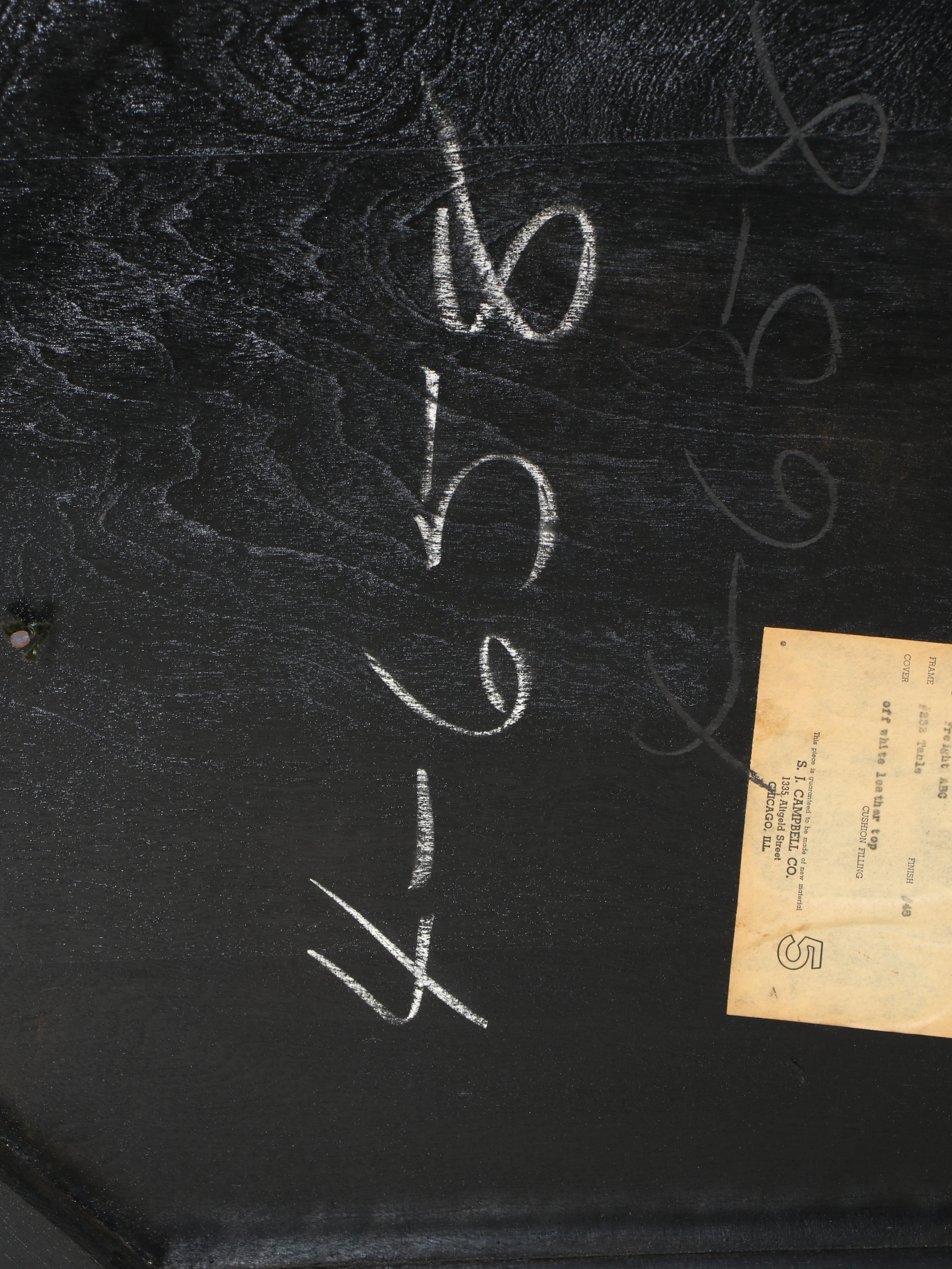 Pair of S.J. Campbell Co. Brass-Mounted, Ebonized, and Leather-Clad Side Tables