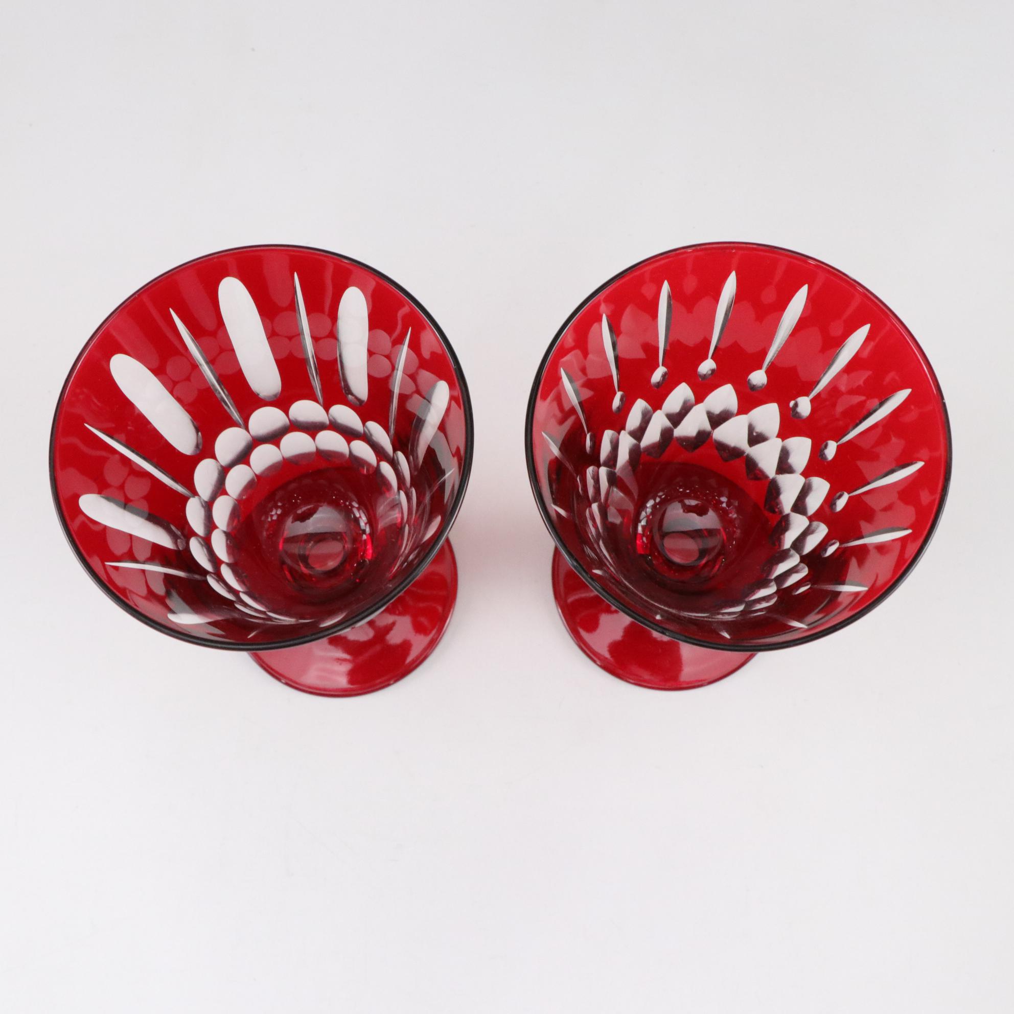 Williams-Sonoma "Wilshire Jewel" Ruby Red Glass Water Goblets