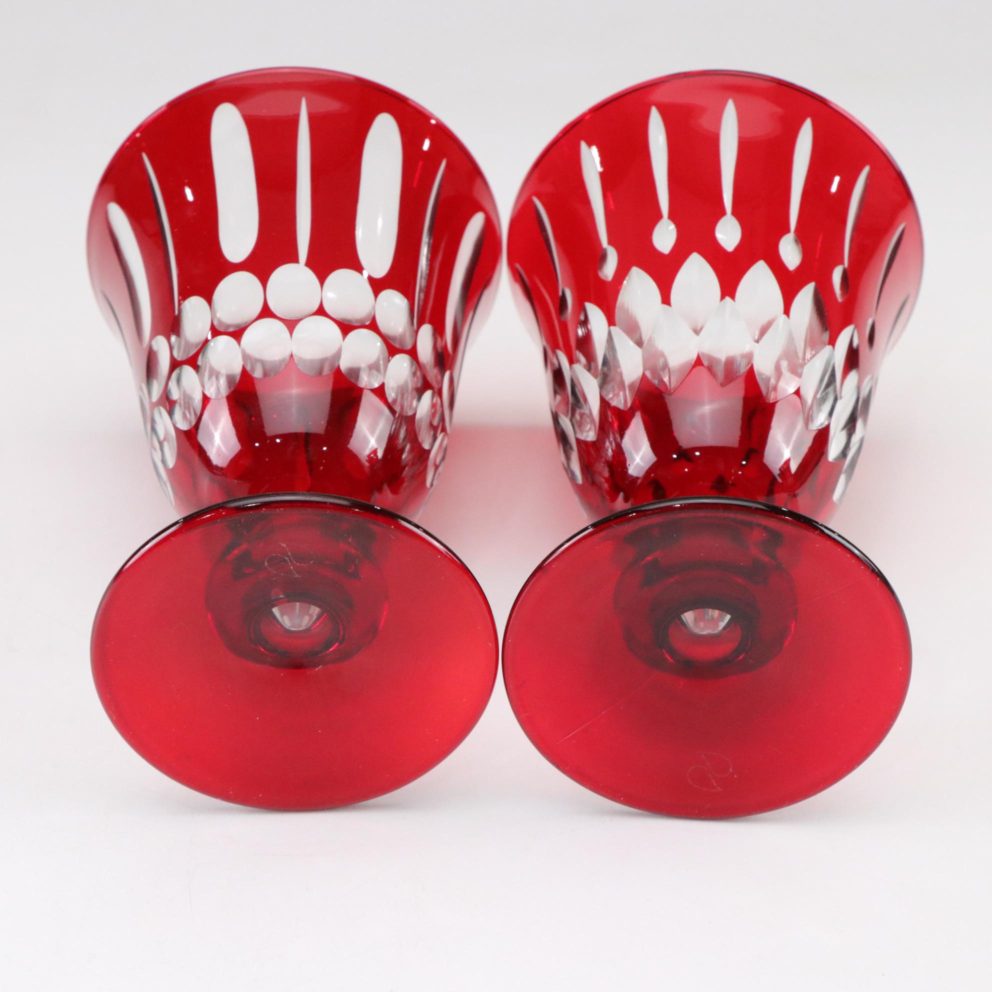 Williams-Sonoma "Wilshire Jewel" Ruby Red Glass Water Goblets