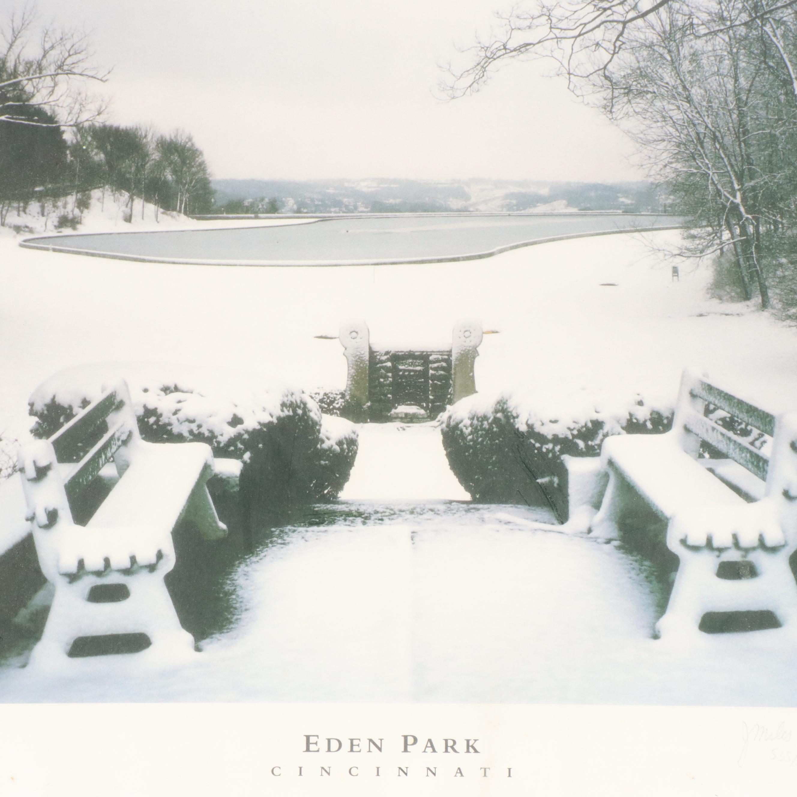 J. Miles Wolf Offset Lithograph "Eden Park, Cincinnati"