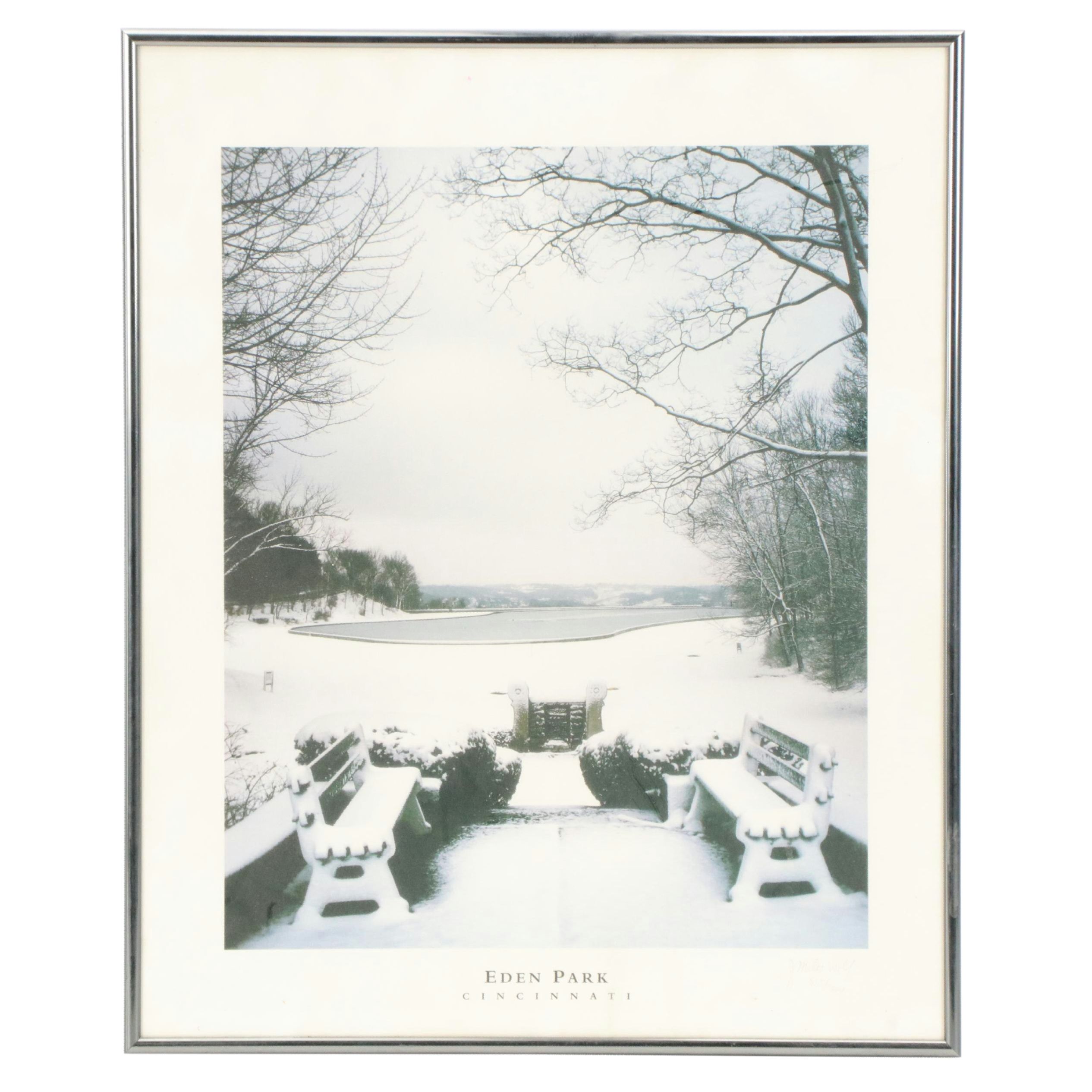 J. Miles Wolf Offset Lithograph "Eden Park, Cincinnati"