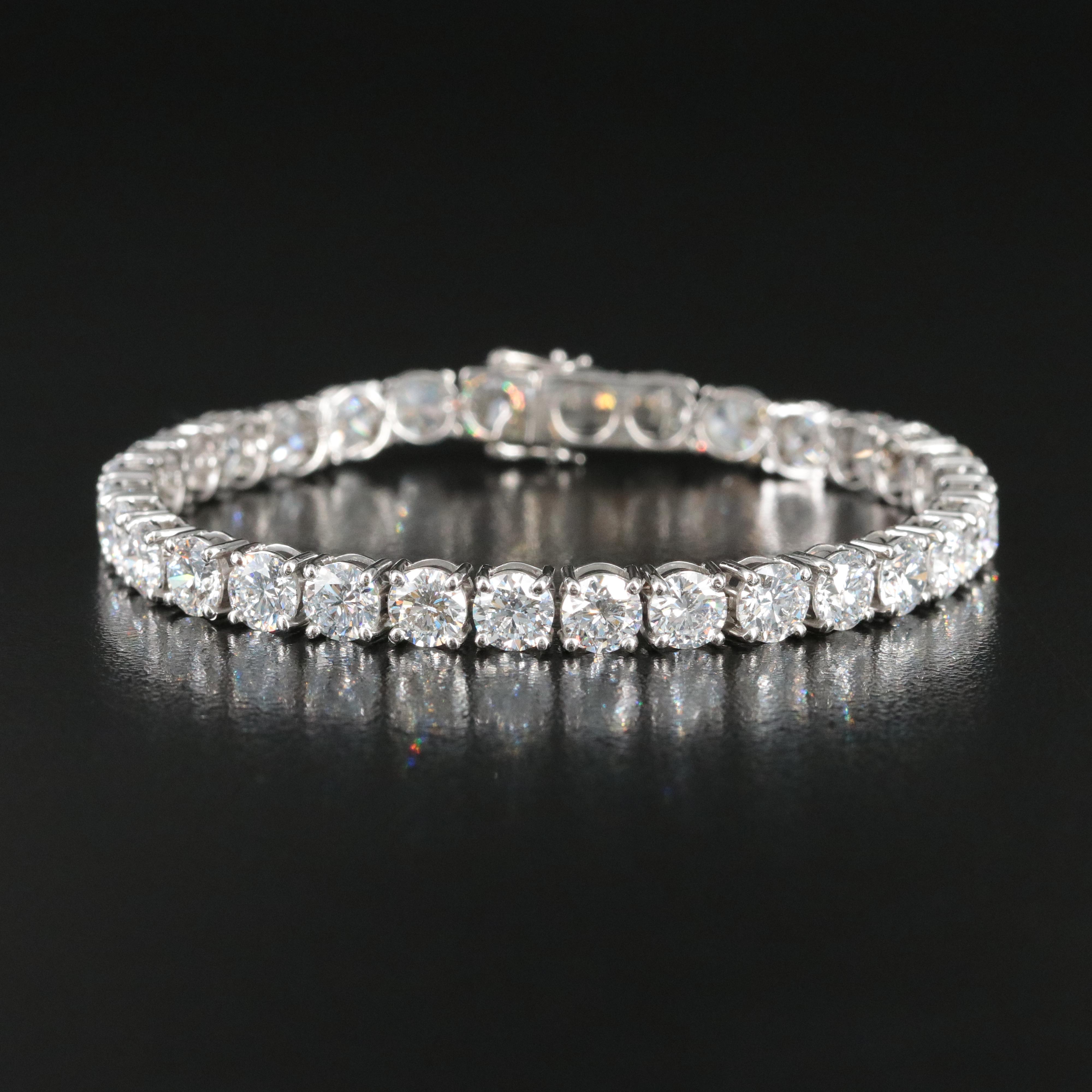 Platinum 17.45 CTW Lab Grown Diamond Bracelet