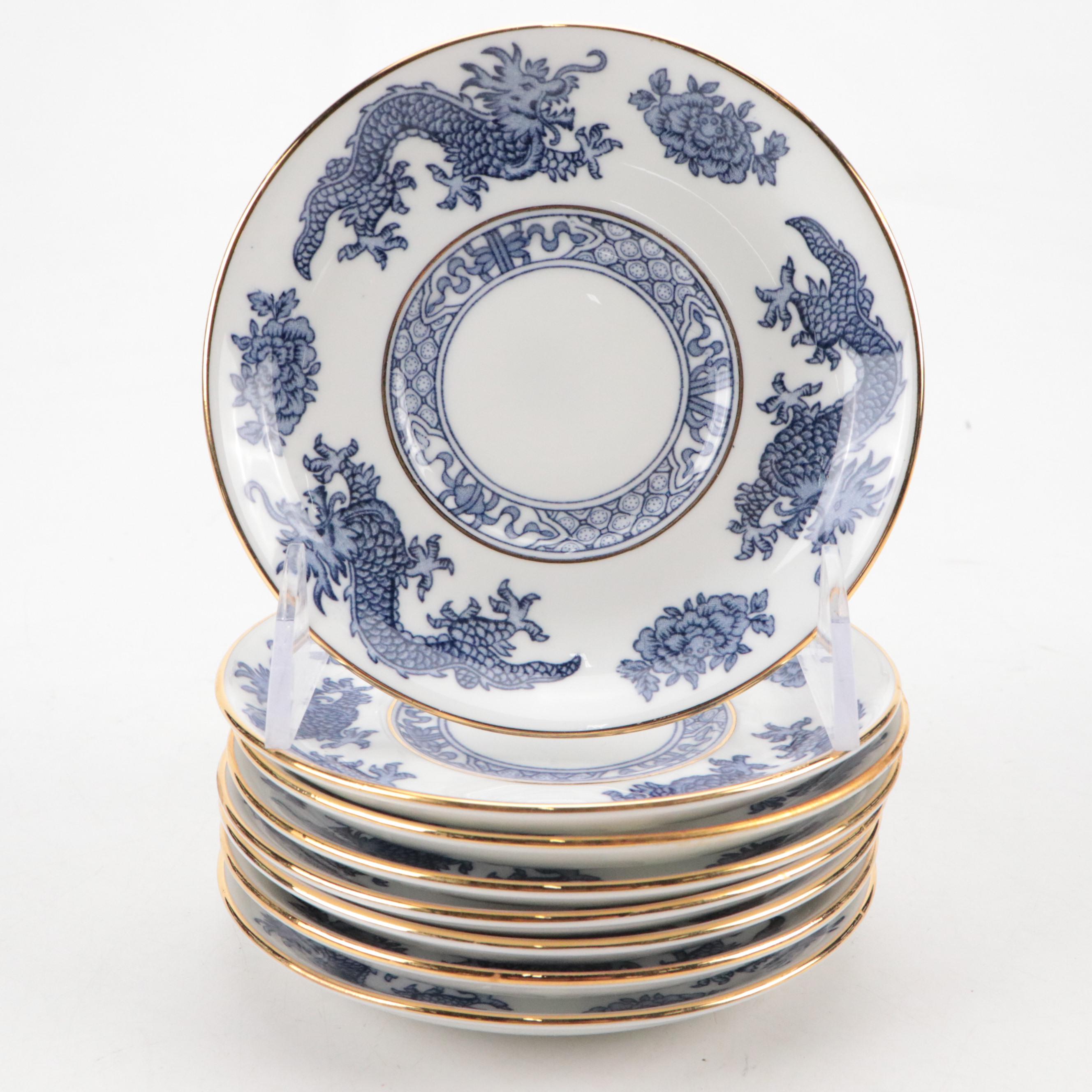 Chinese Hand-Painted Ceramic Teapot with Porcelain Saucers and More