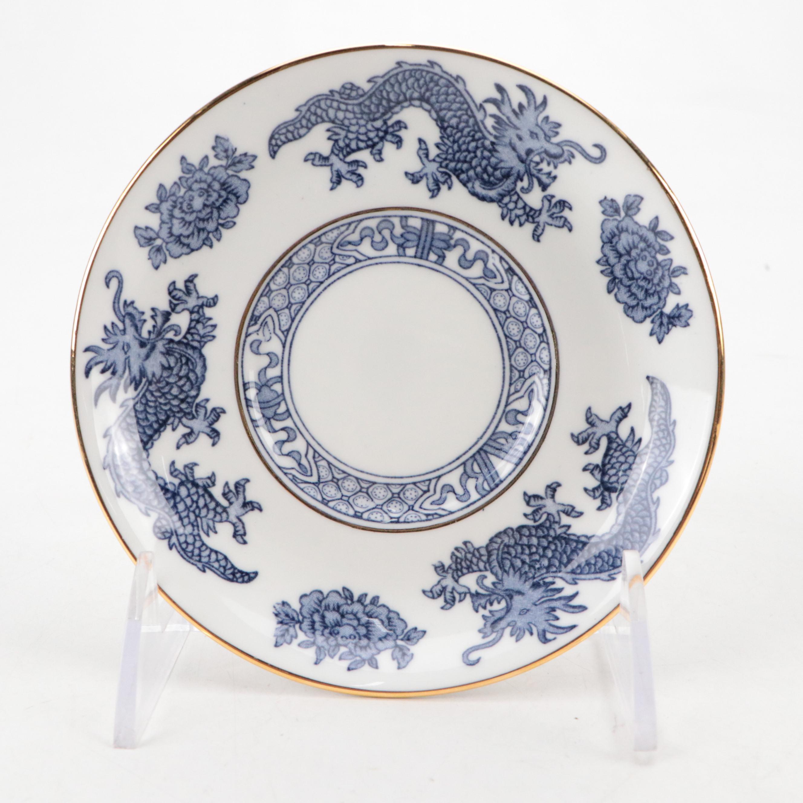 Chinese Hand-Painted Ceramic Teapot with Porcelain Saucers and More