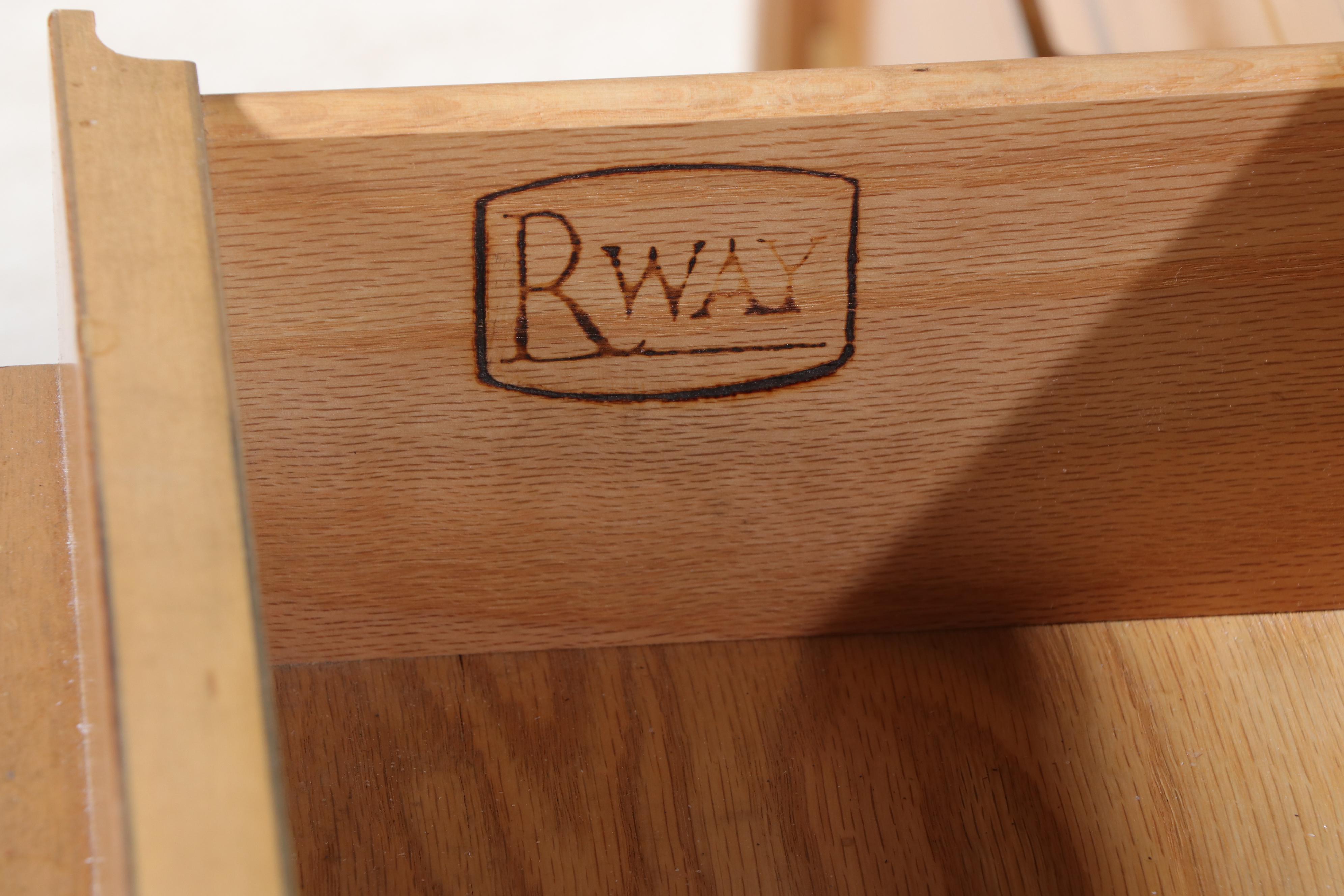 RWay Furniture Co. Mid Century Modern Bleached Mahogany Eight-Drawer Dresser