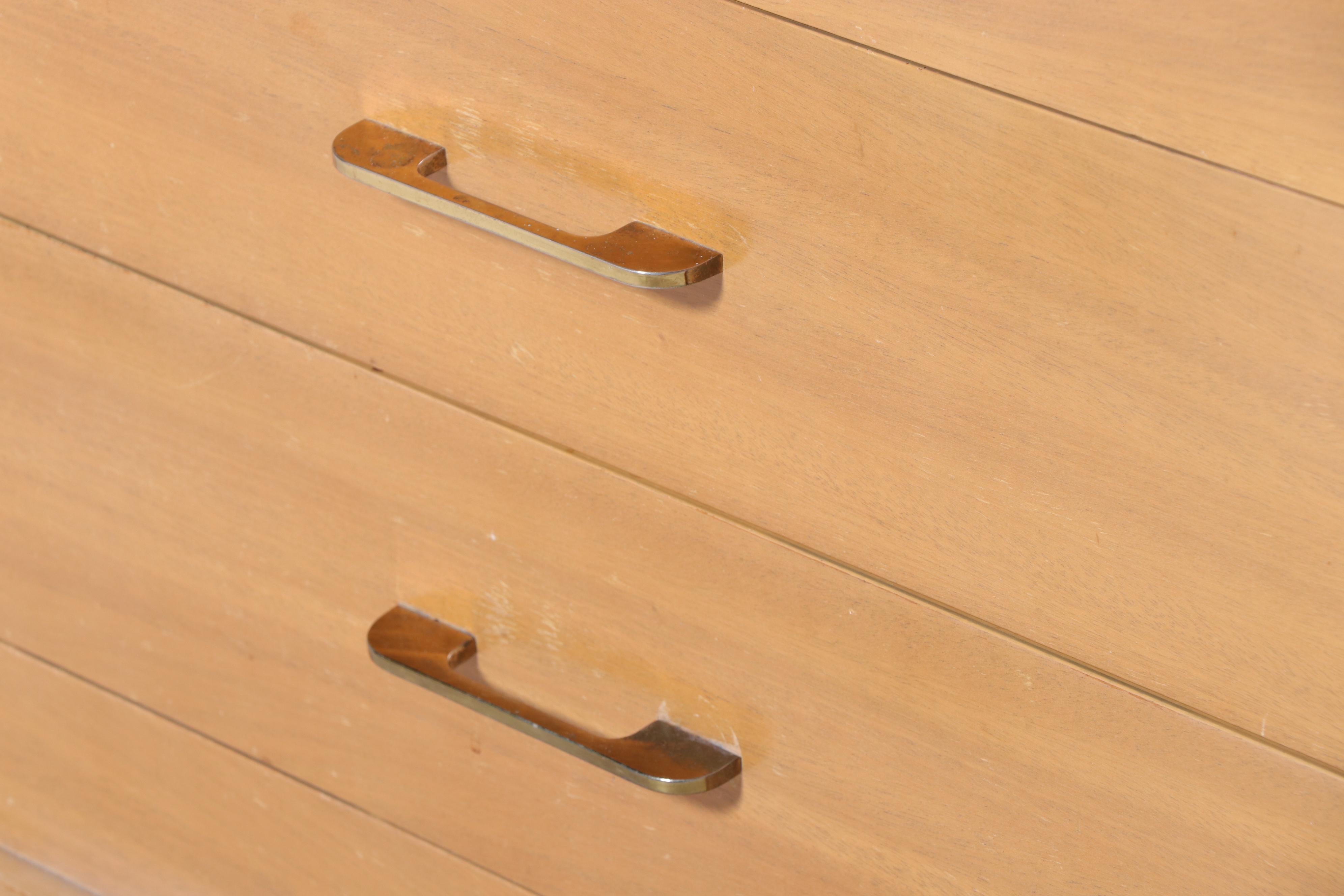 RWay Furniture Co. Mid Century Modern Bleached Mahogany Eight-Drawer Dresser