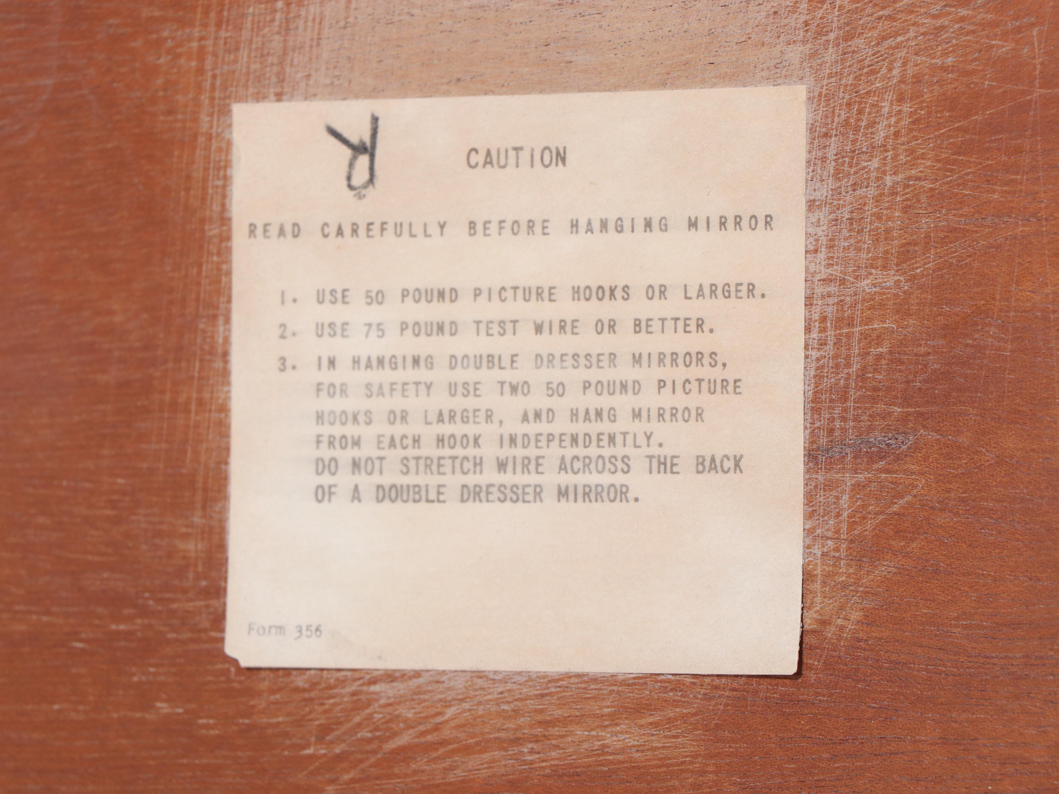 RWay Furniture Co. Mid Century Modern Bleached Mahogany Eight-Drawer Dresser