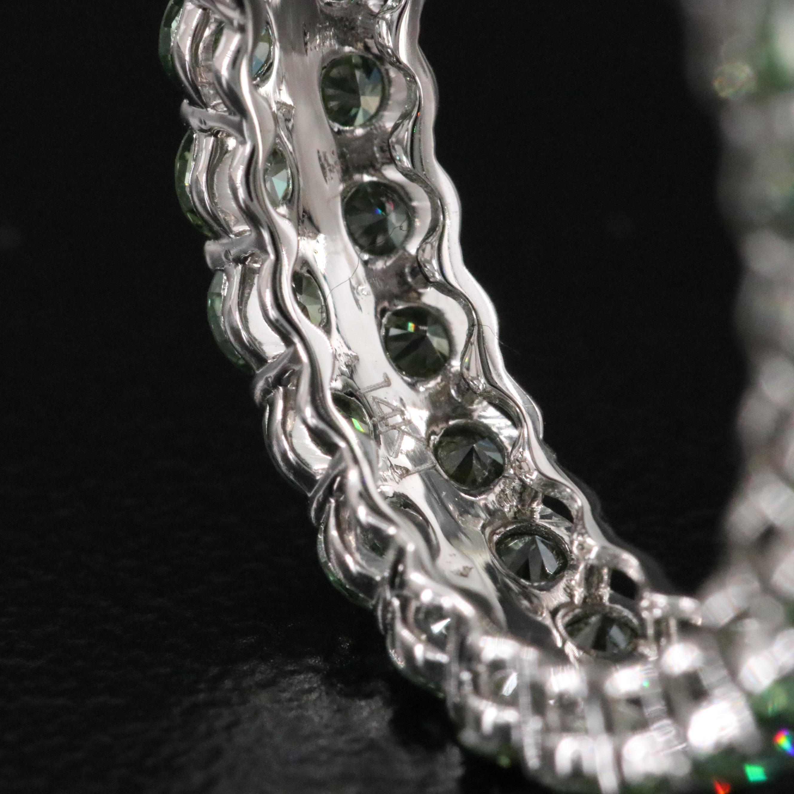 14K 2.96 CTW Fancy Green Lab Grown Diamond Eternity Band