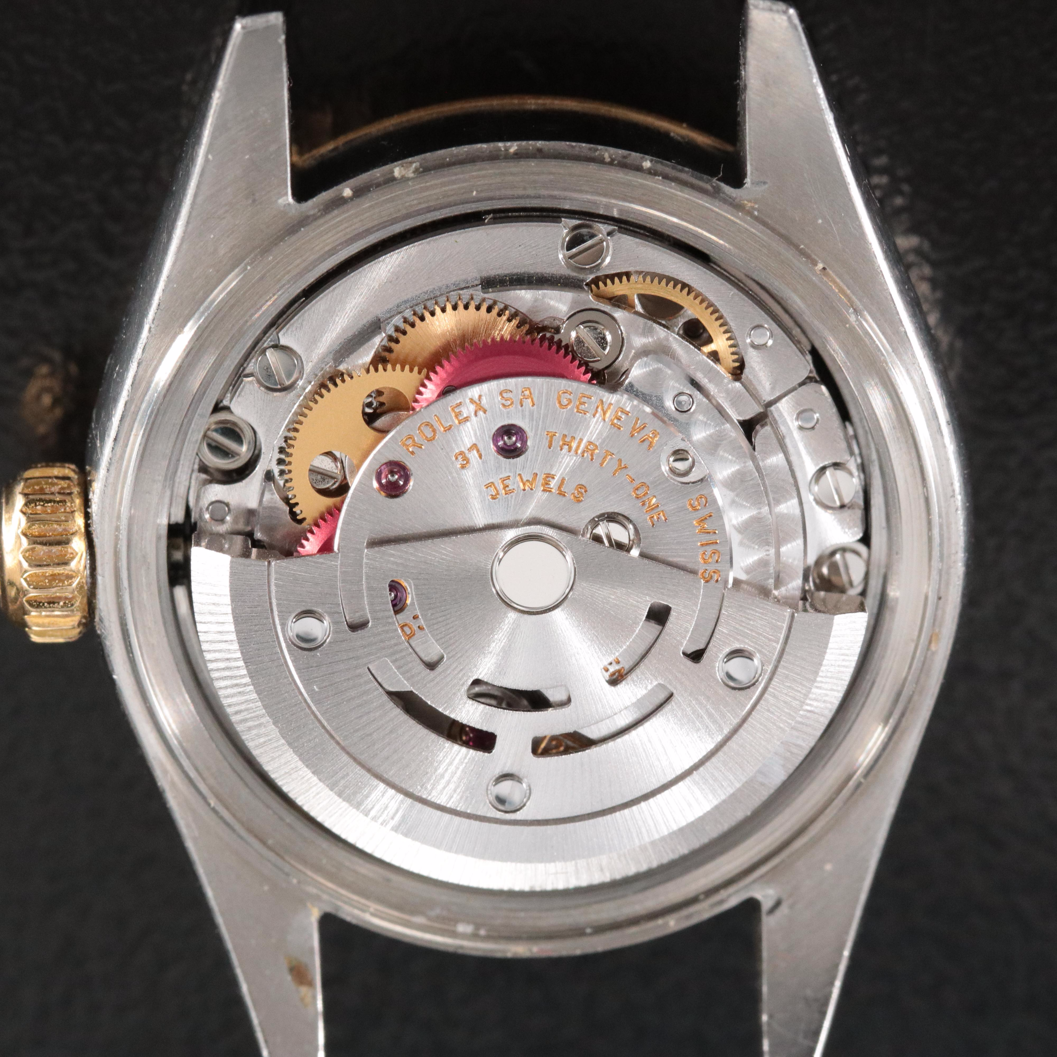 2001 Rolex Black Tapestry Dial Datejust Watch