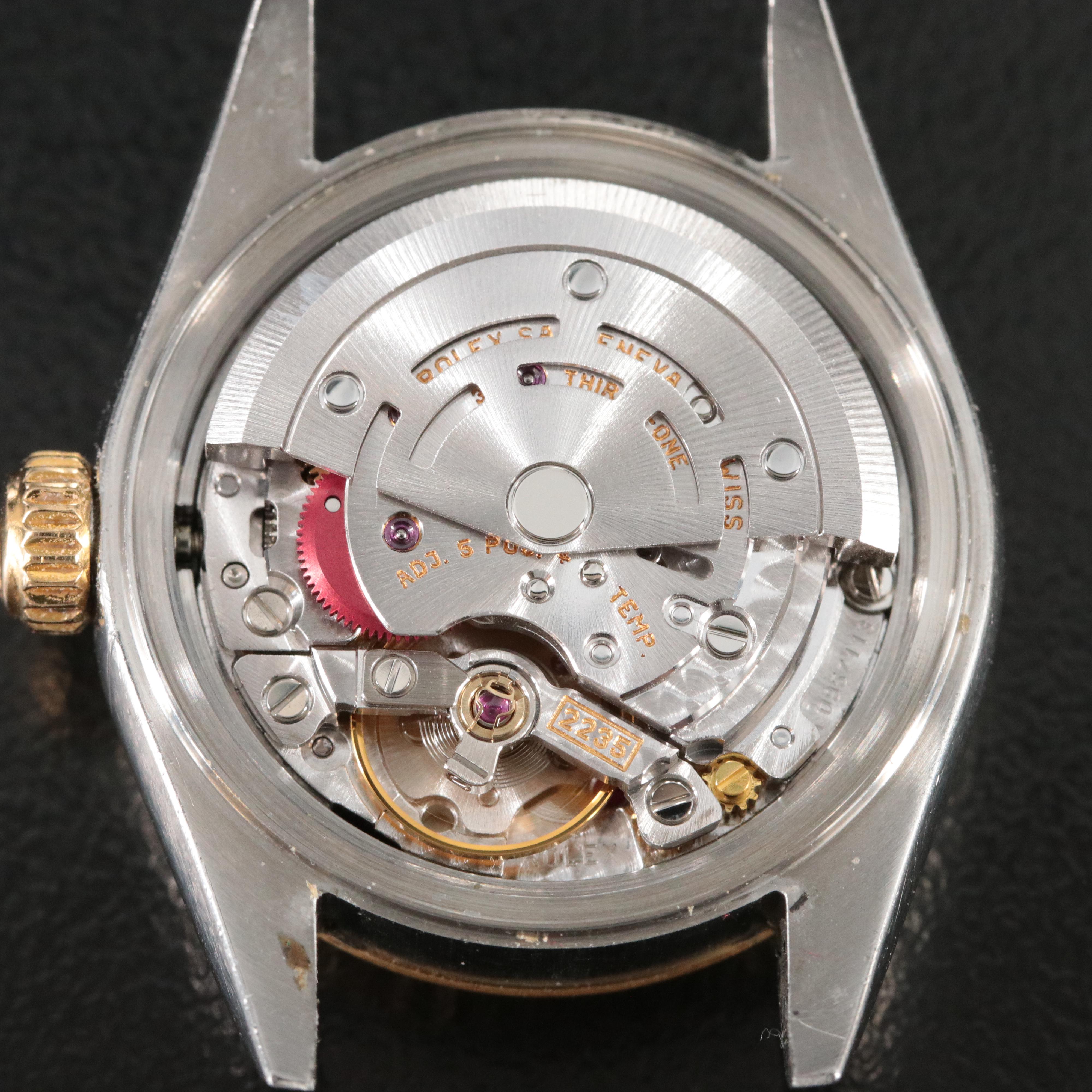 2001 Rolex Black Tapestry Dial Datejust Watch