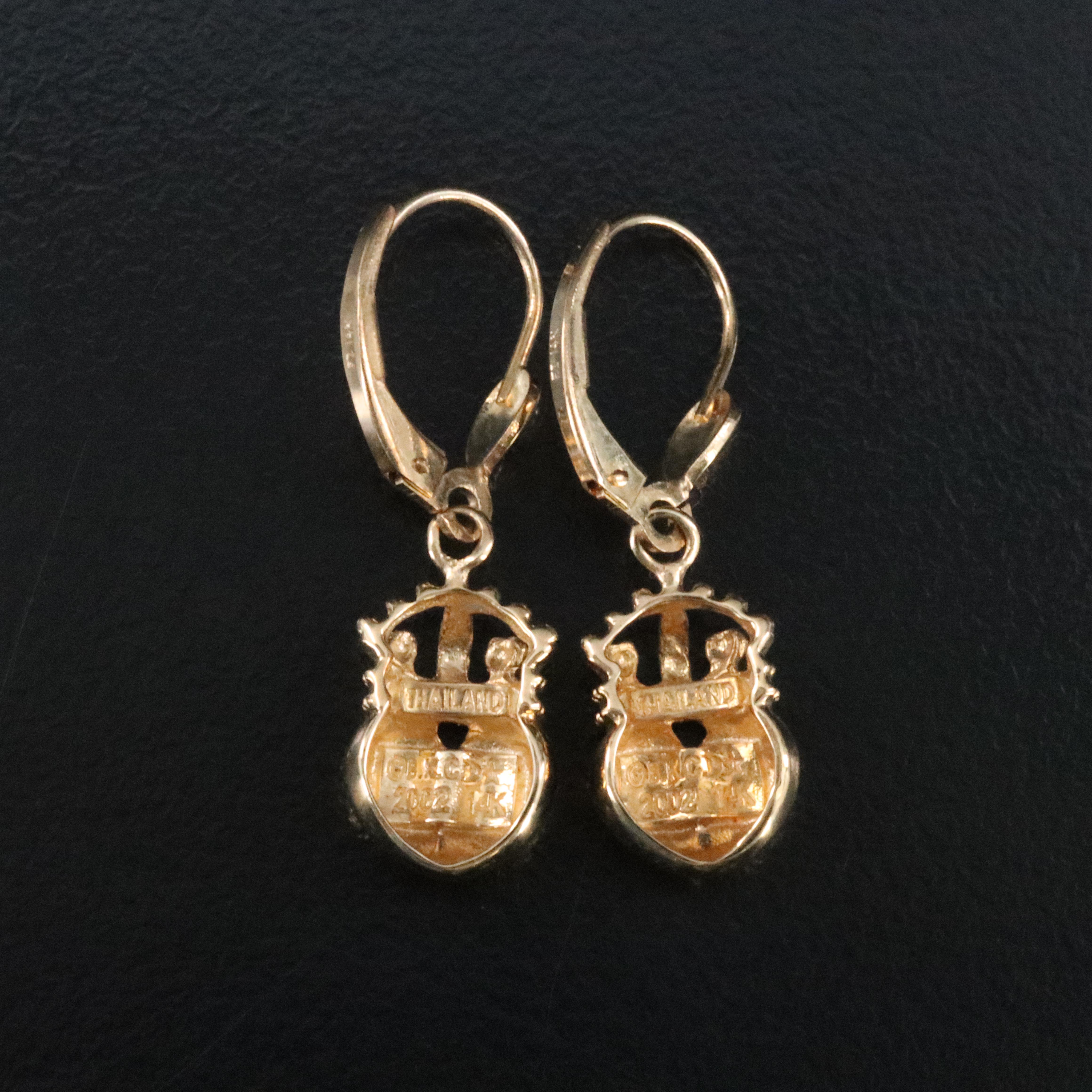 Barry Kieselstein-Cord 14K Diamond Crown Heart Earrings