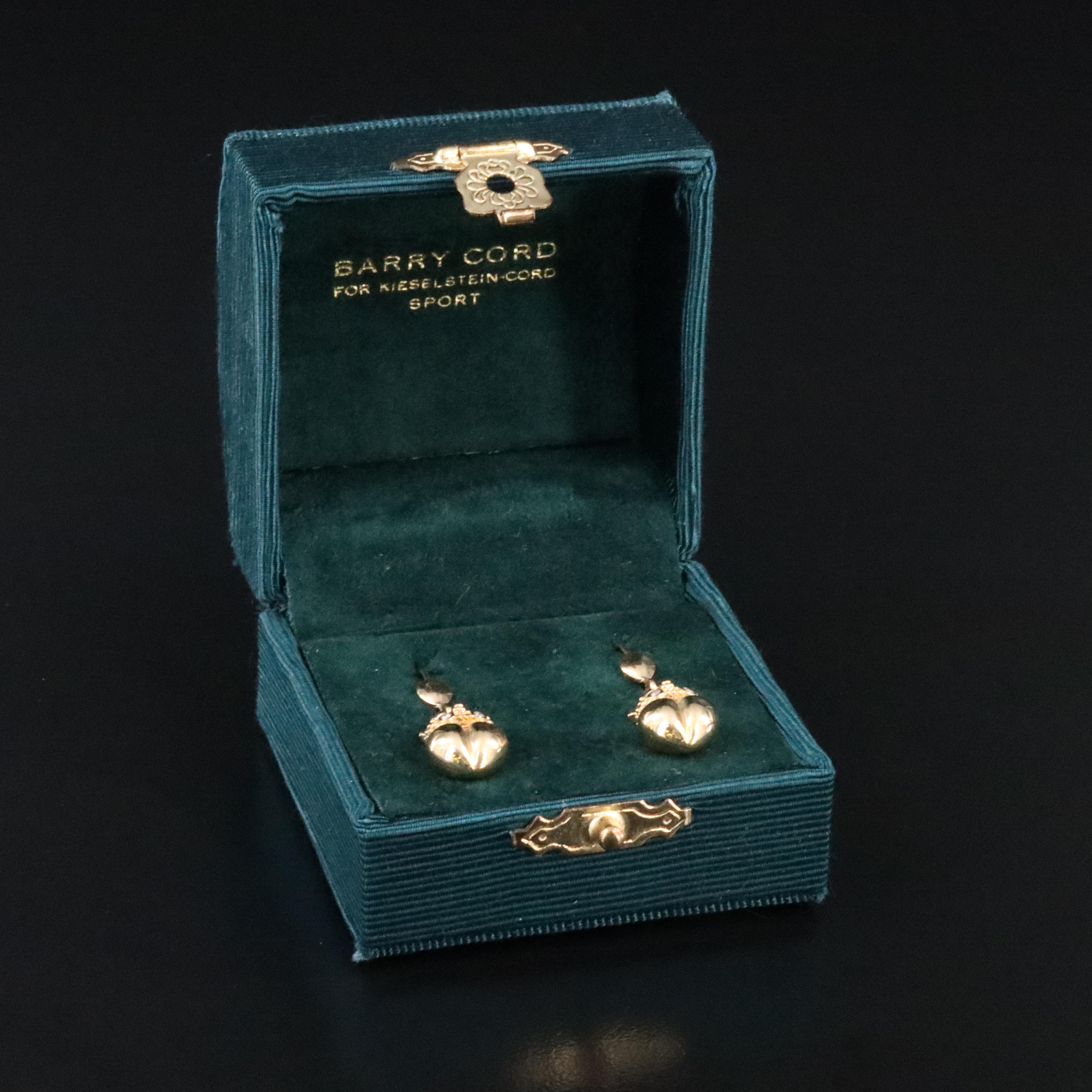 Barry Kieselstein-Cord 14K Diamond Crown Heart Earrings