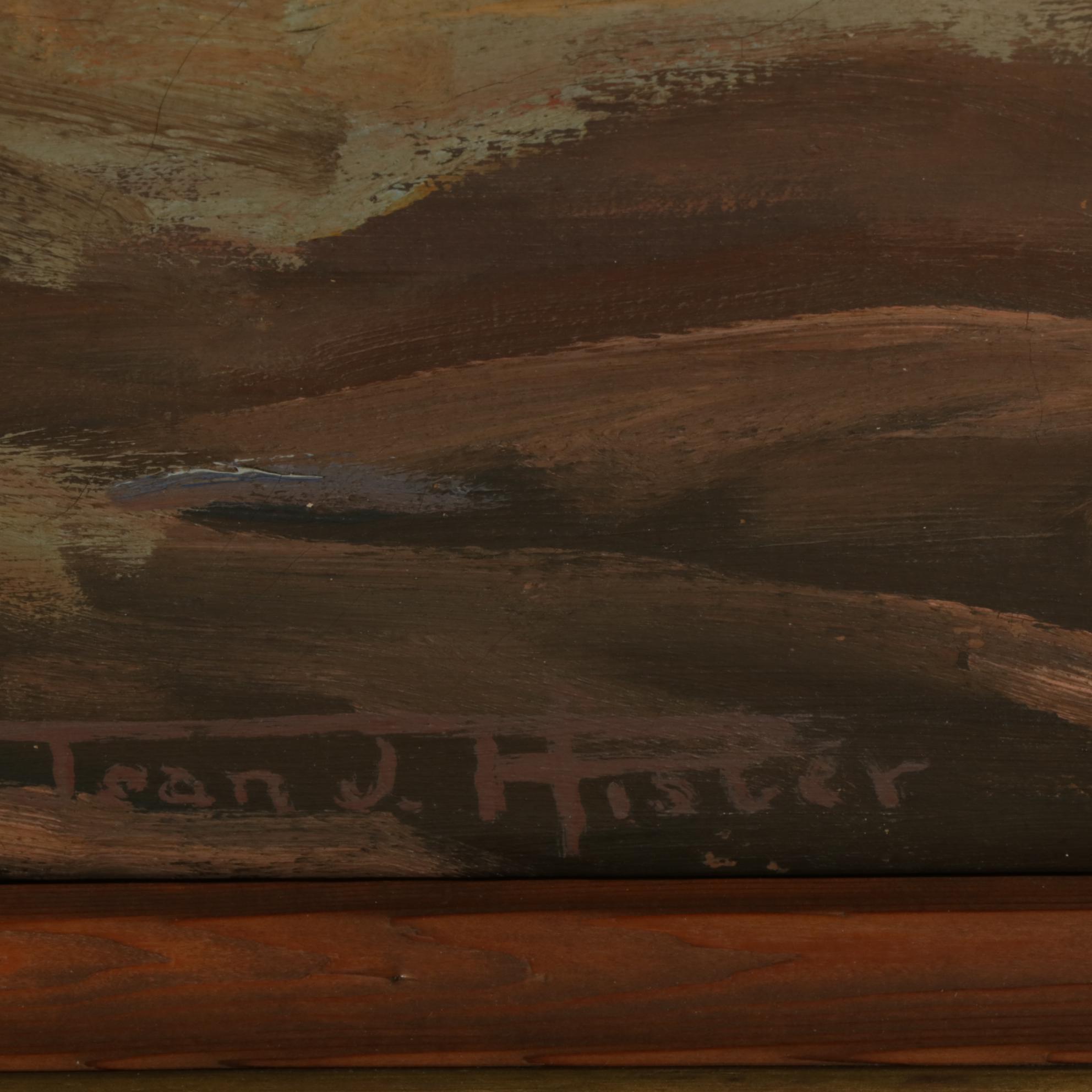 Landscape Oil Painting of Rocky Shore Attributed to Jean J. Hister